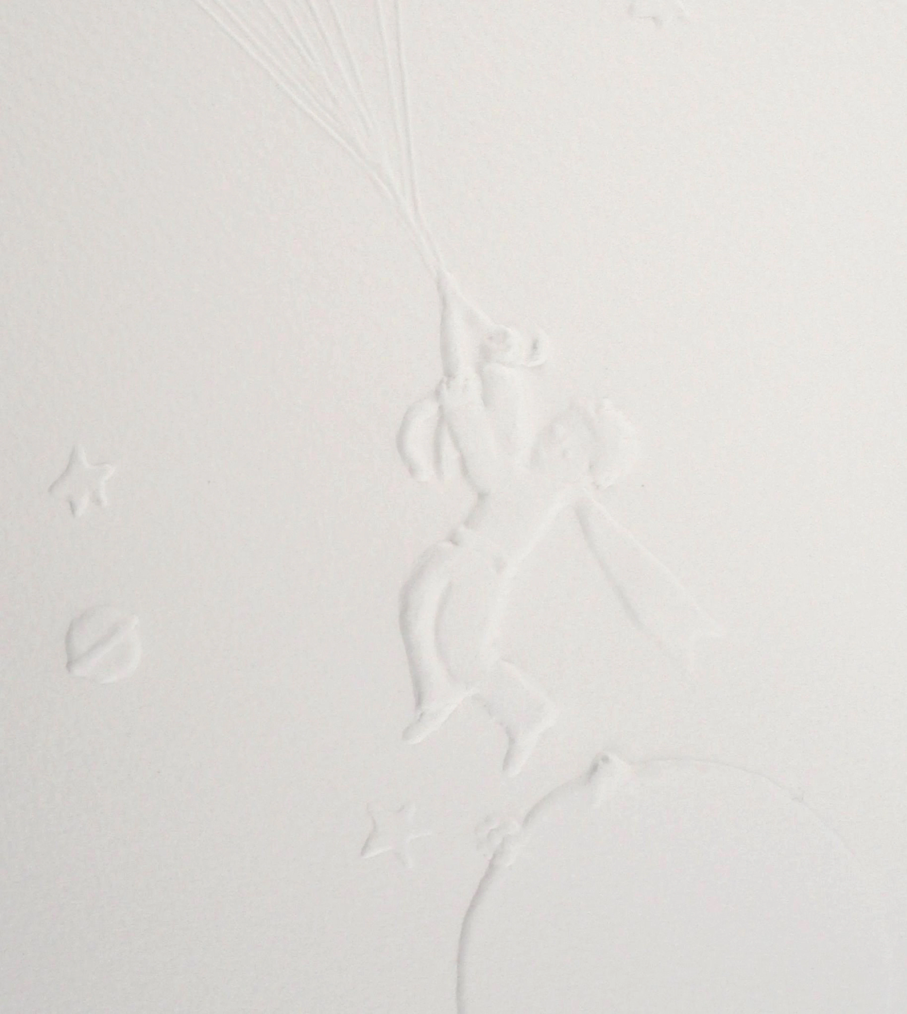 Antoine DE SAINT-EXUPERY : L'envol du petit prince - Gravure sur bois