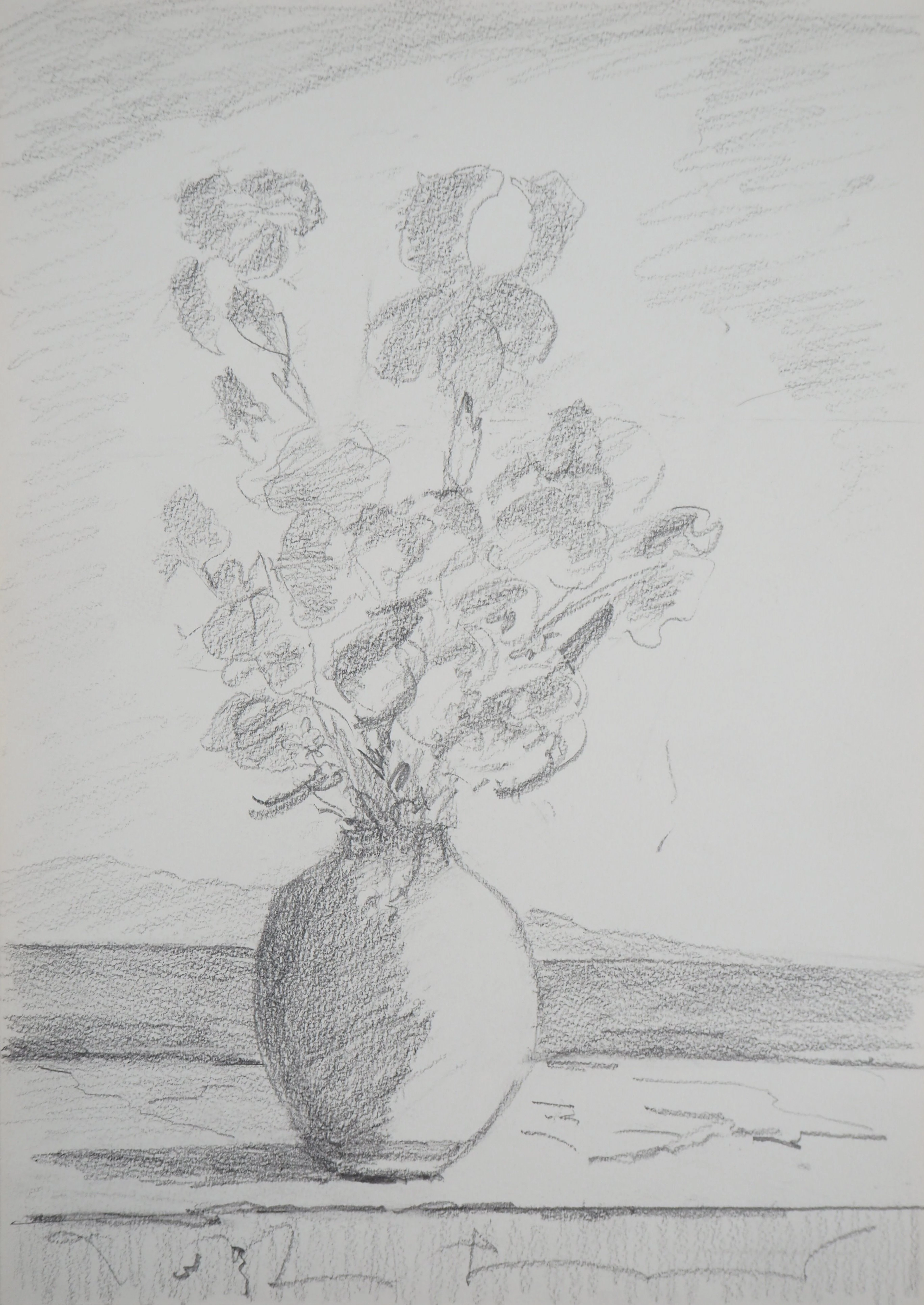 Lily MASSON : Bouquet de giroflées - Dessin original