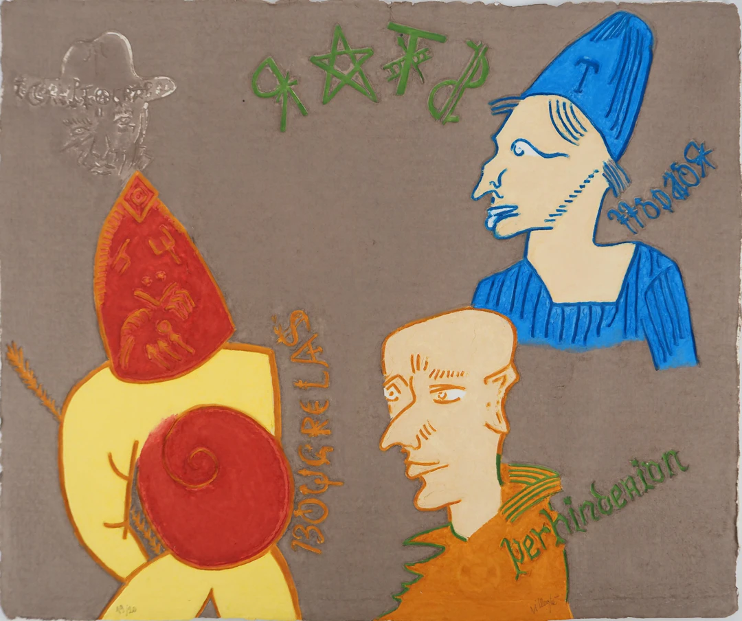 Jacques VILLEGLÉ - Les Ironistes, Aquagravure originale signée