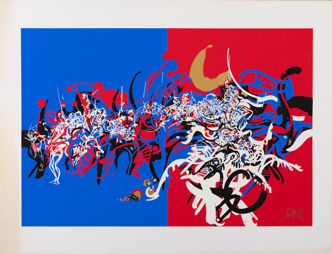 Raymond MORETTI : Les illuminations de Rimbaud en bleu et rouge -