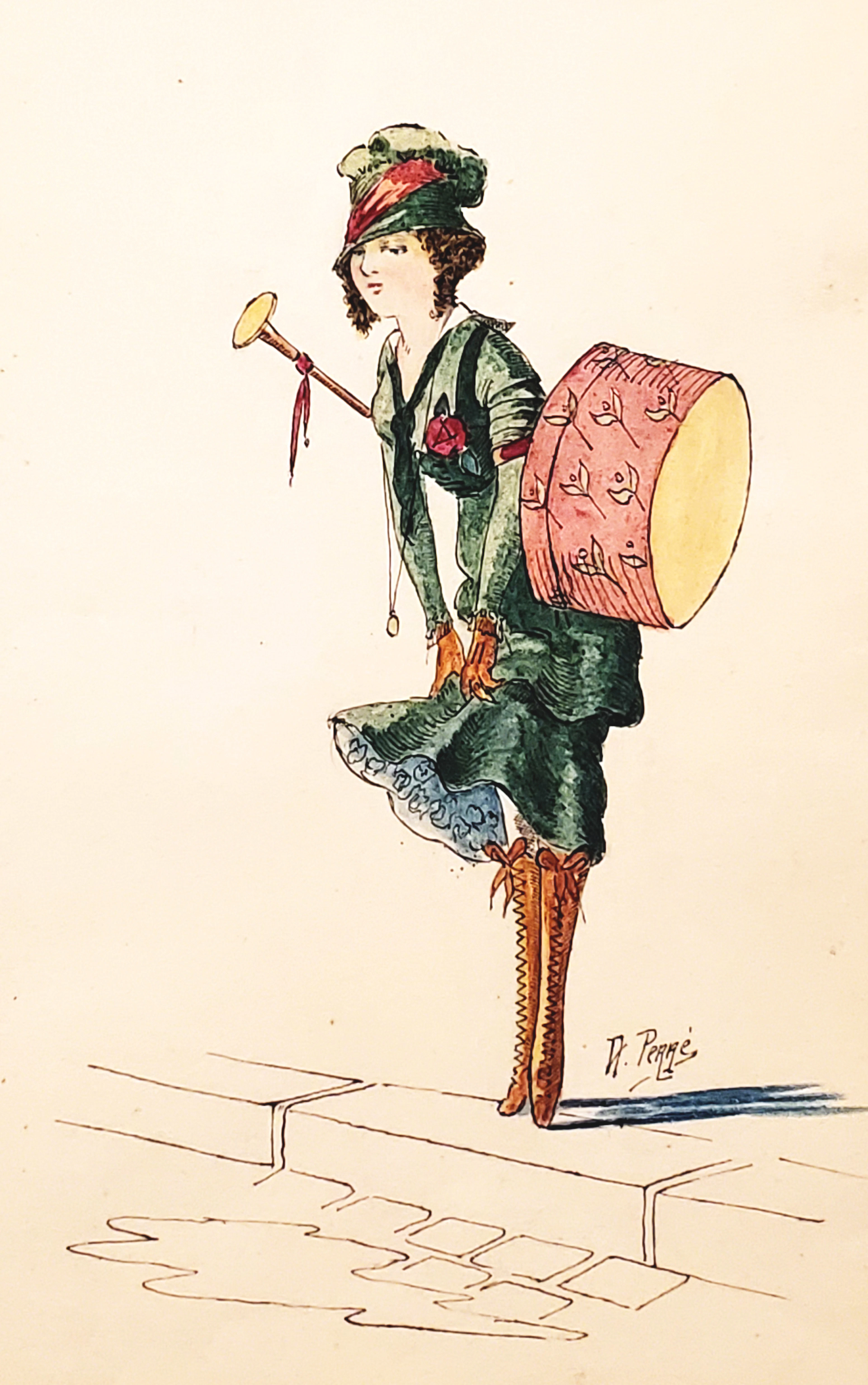 Aristide Perré, dessin Poucette «Perplexe», vers 1933