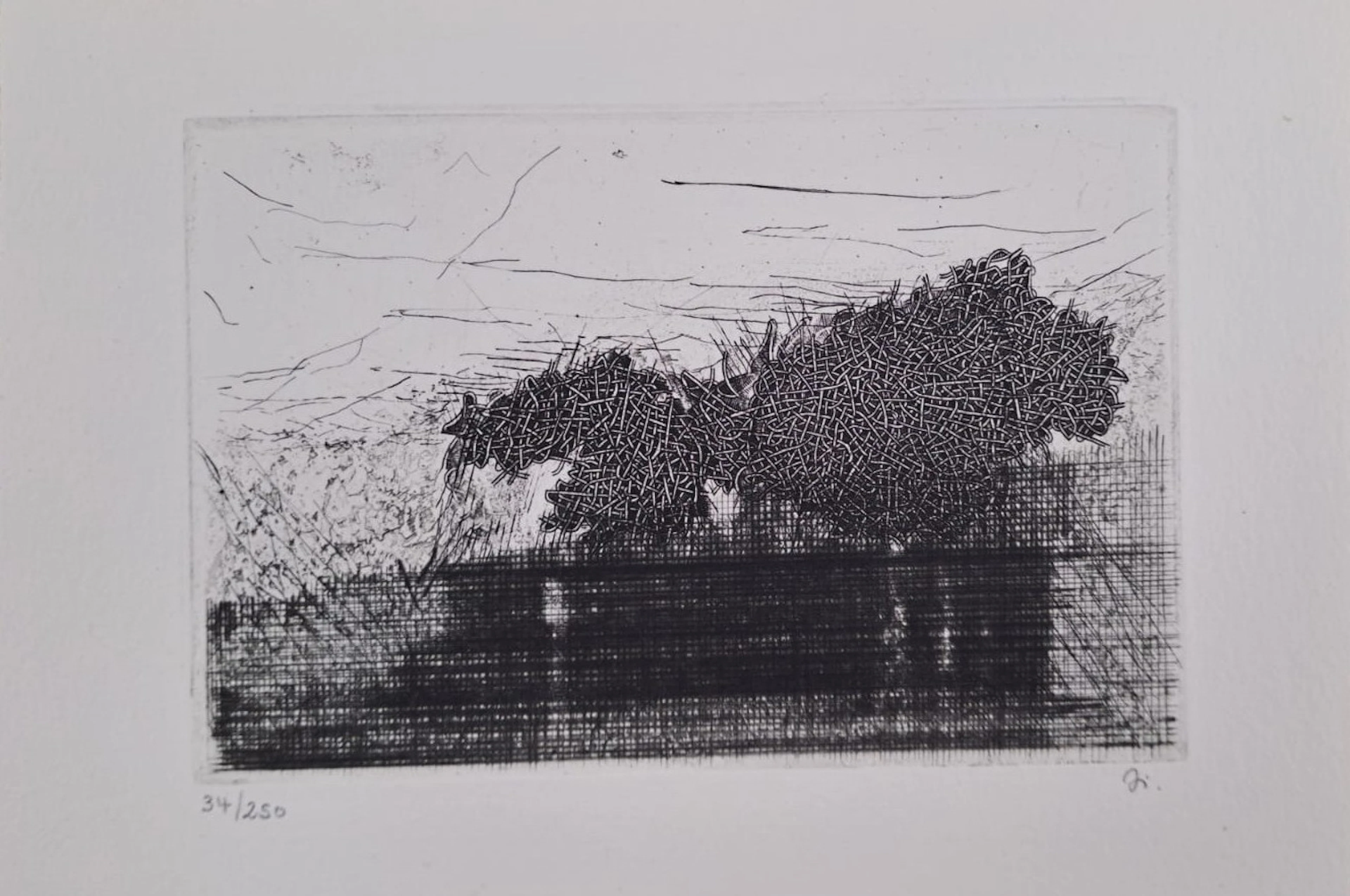 Lise Lierhammer - Paysage, 1988 - Burin et pointe sèche