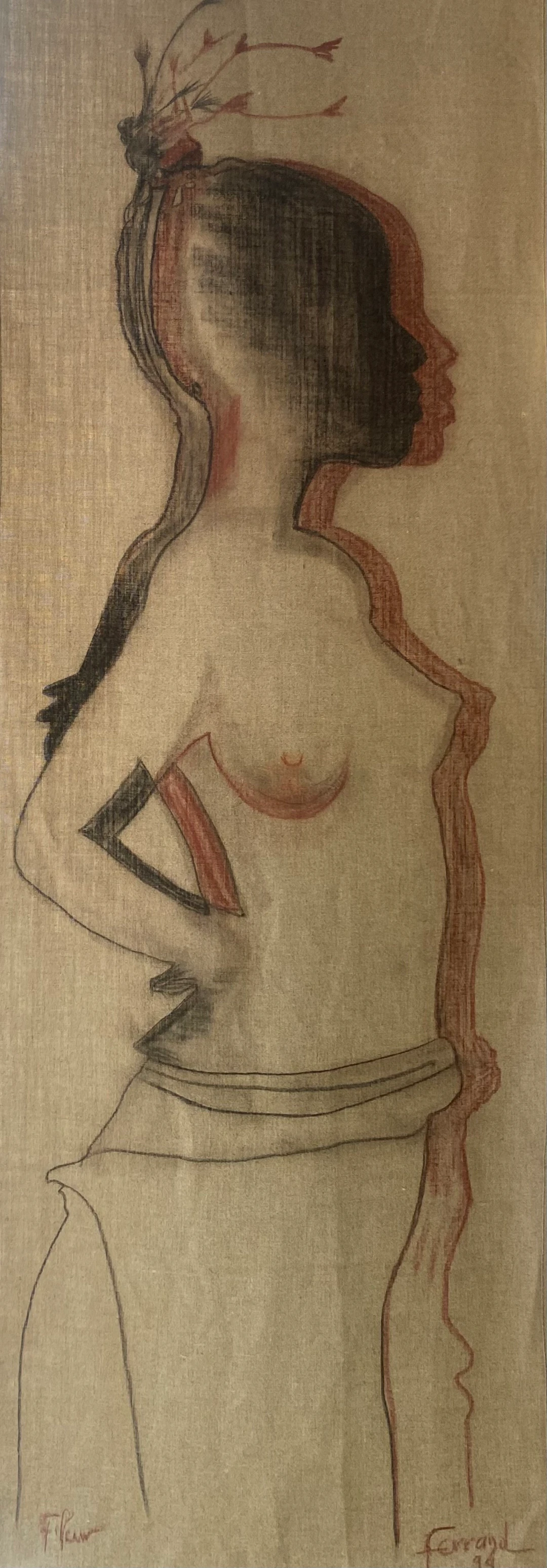 André Ferrand - Fleur - toile tissue japonaise de kyoto