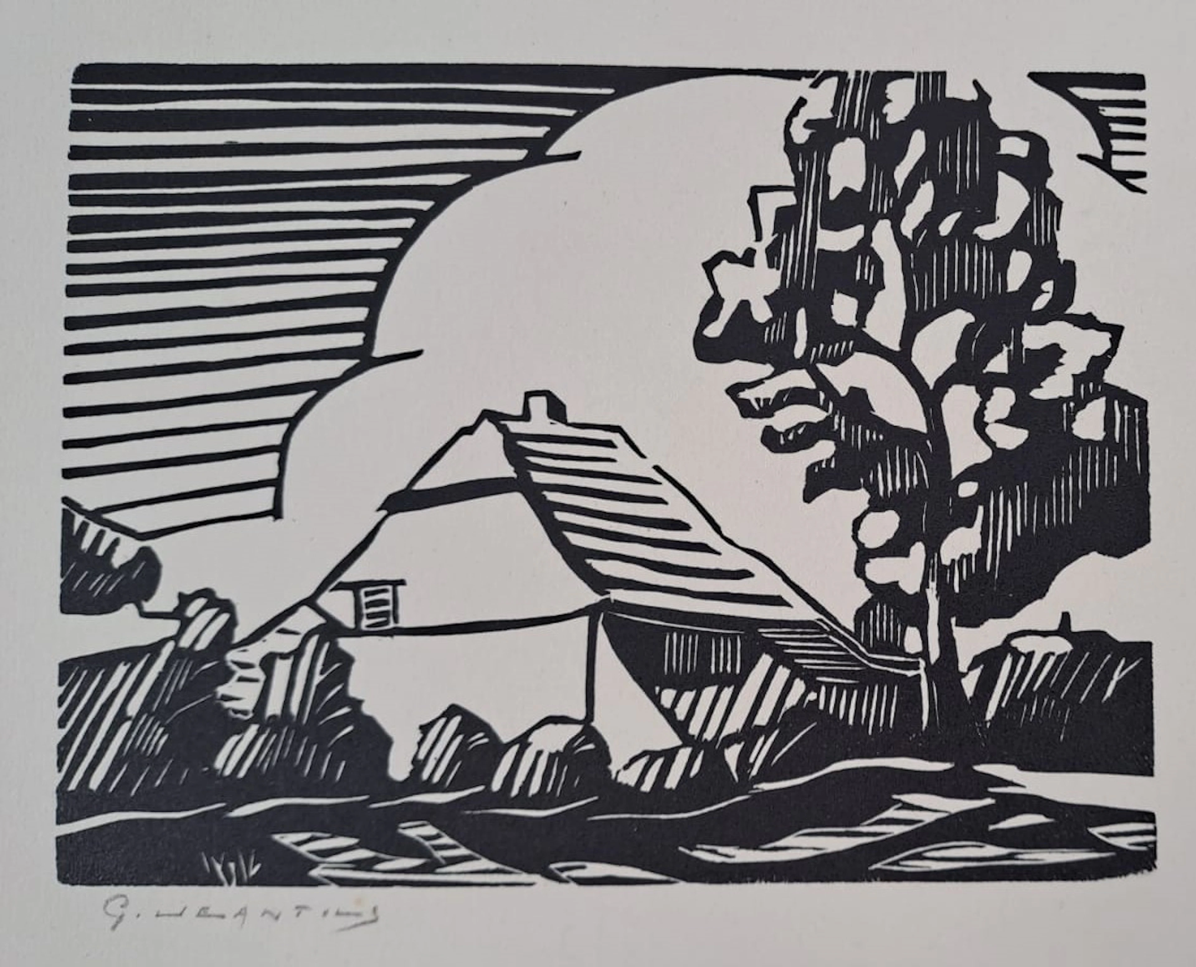 Georges Jeantils - Maison de Thiérache, 1951 - Bois gravé
