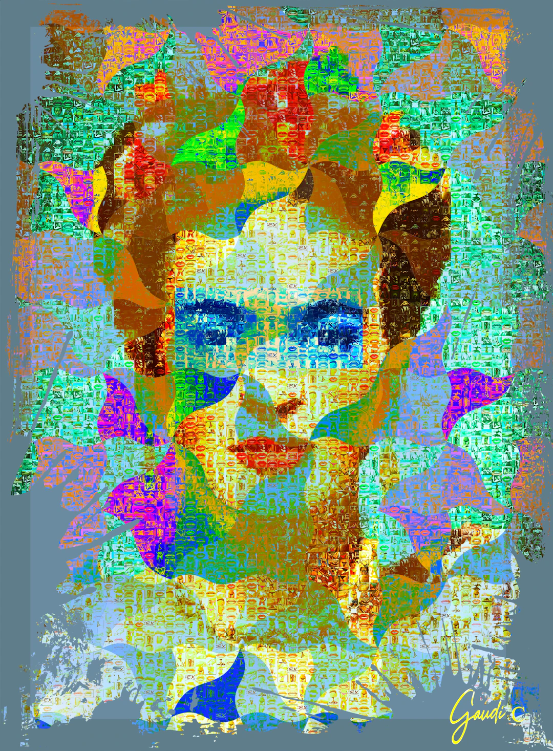 Gaudi .C - Frida-kahlo-pop-art-mosaique, 2025 - Photographie