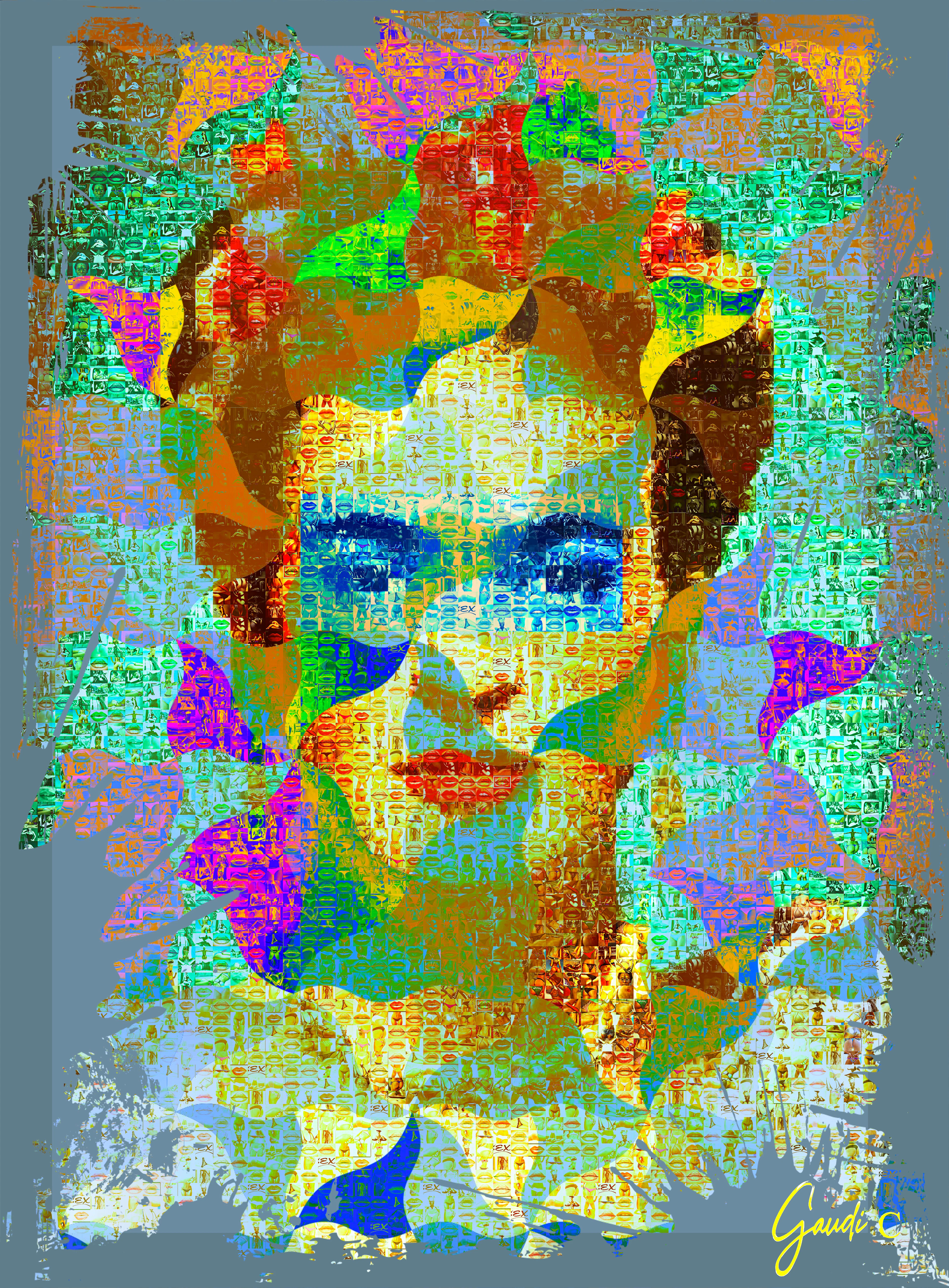 Gaudi .C - Frida-kahlo-pop-art-mosaique, 2025 - Photographie