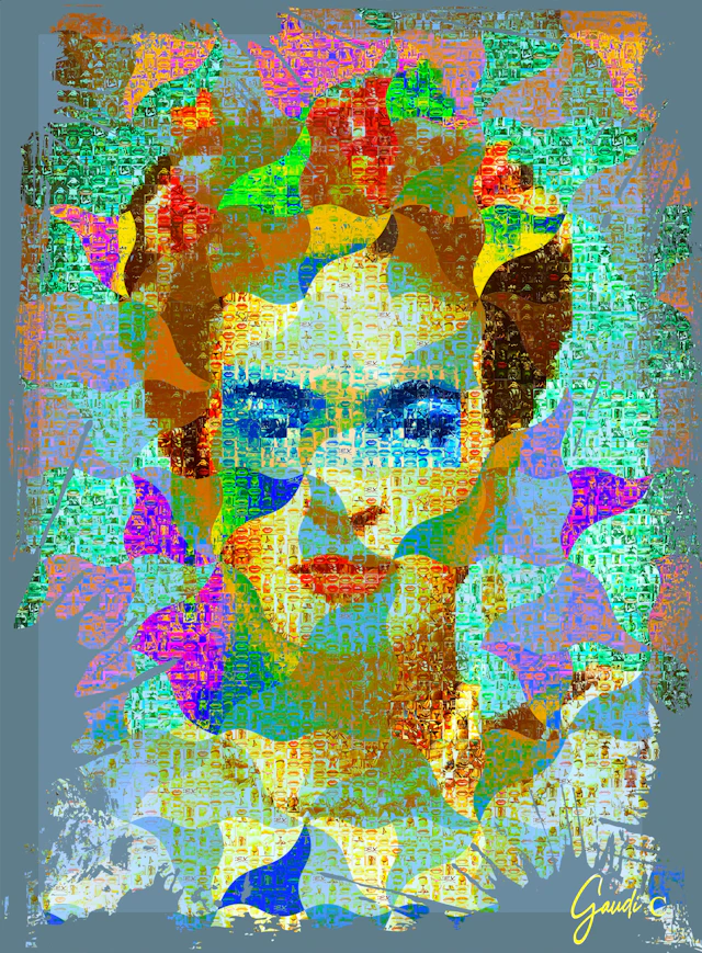 Gaudi .C - Frida-kahlo-pop-art-mosaique, 2025 - Photographie