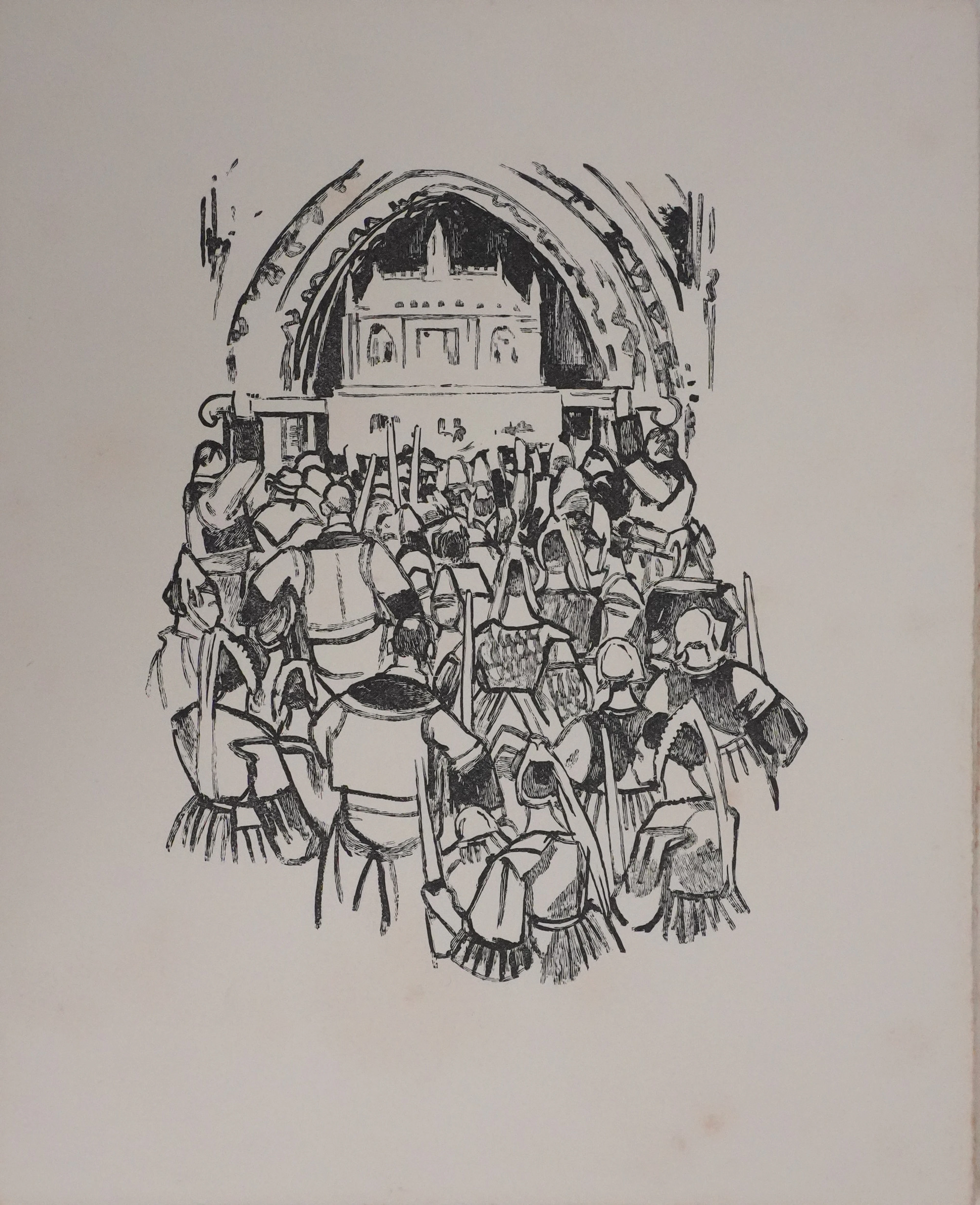 Mathurin MEHEUT : Bretagne, Procession du reliquaire (Noir), Gravure