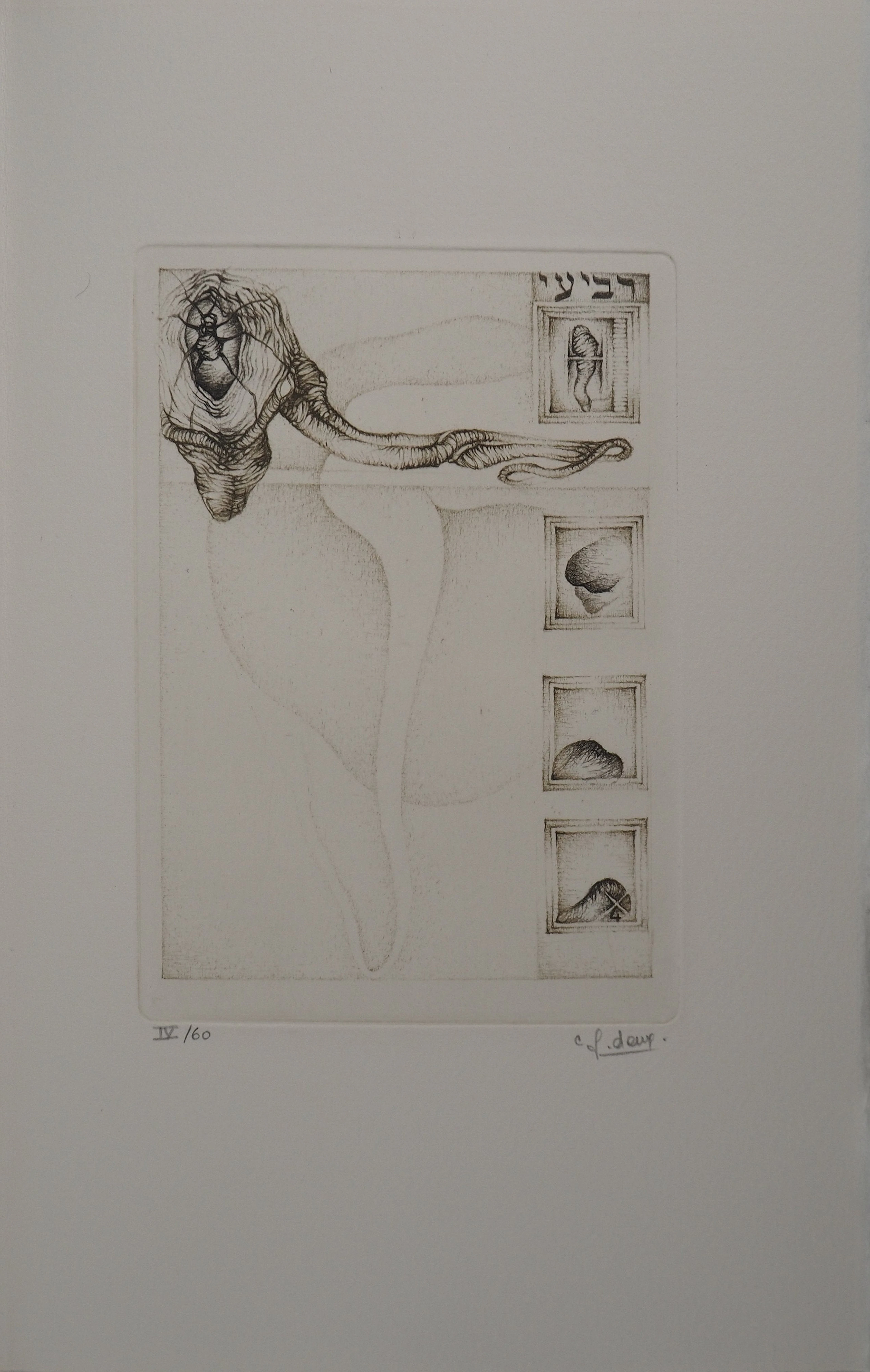 Fred DEUX : Quatrième degrés, Gravure originale signée