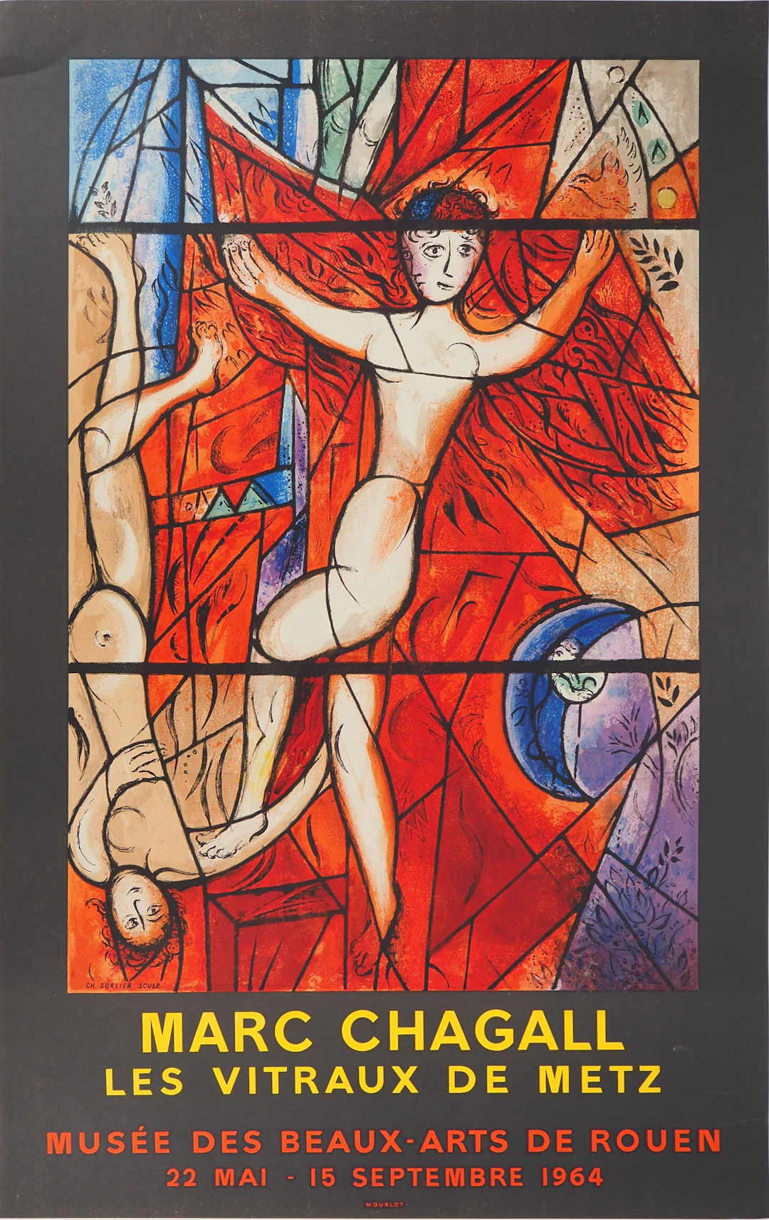 Marc CHAGALL : Vitraux de Metz, le songe de Jacob, Affiche en lithographie