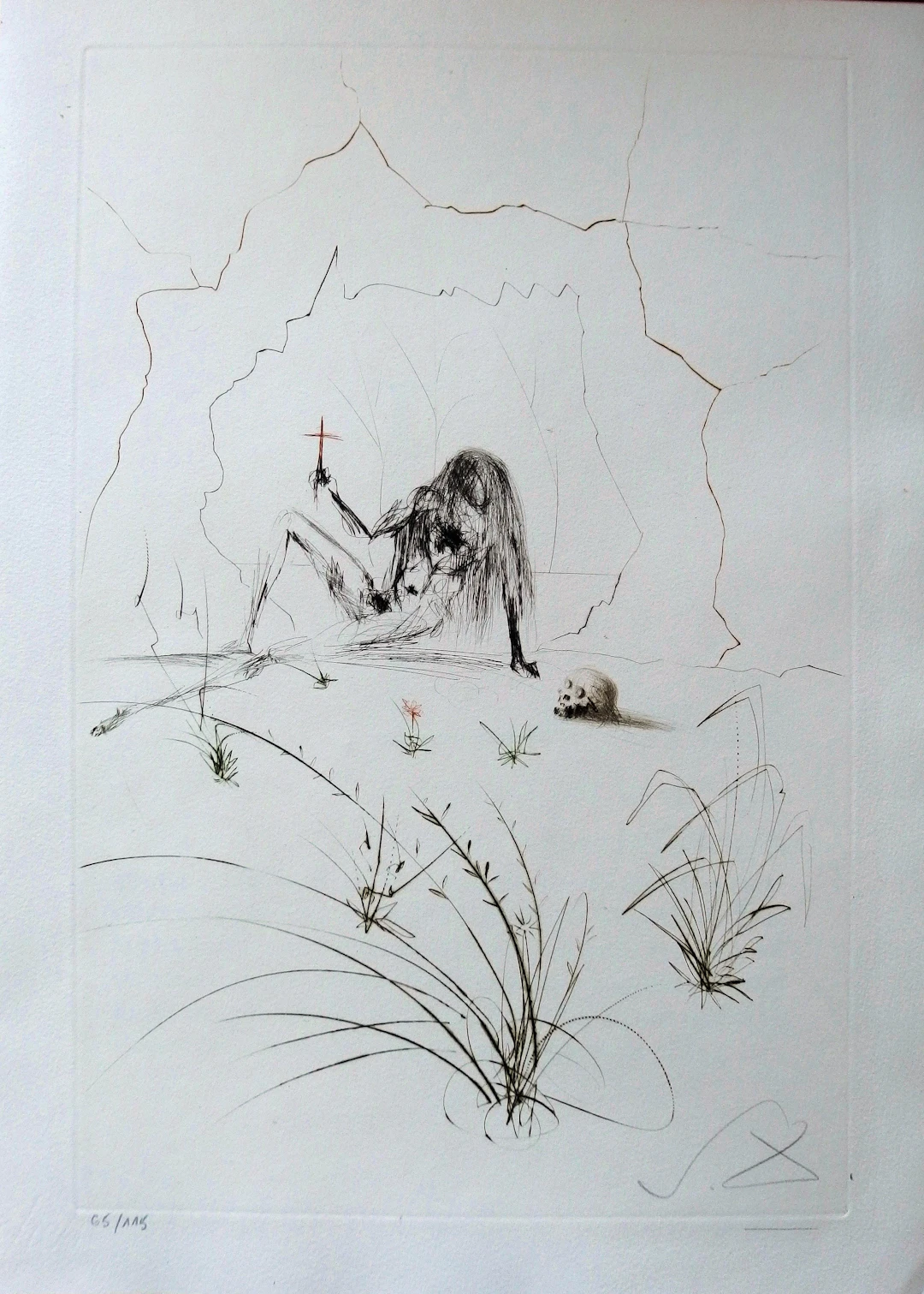 Salvador DALI : Frère Orgin, l’hermite - Gravure originale Signée