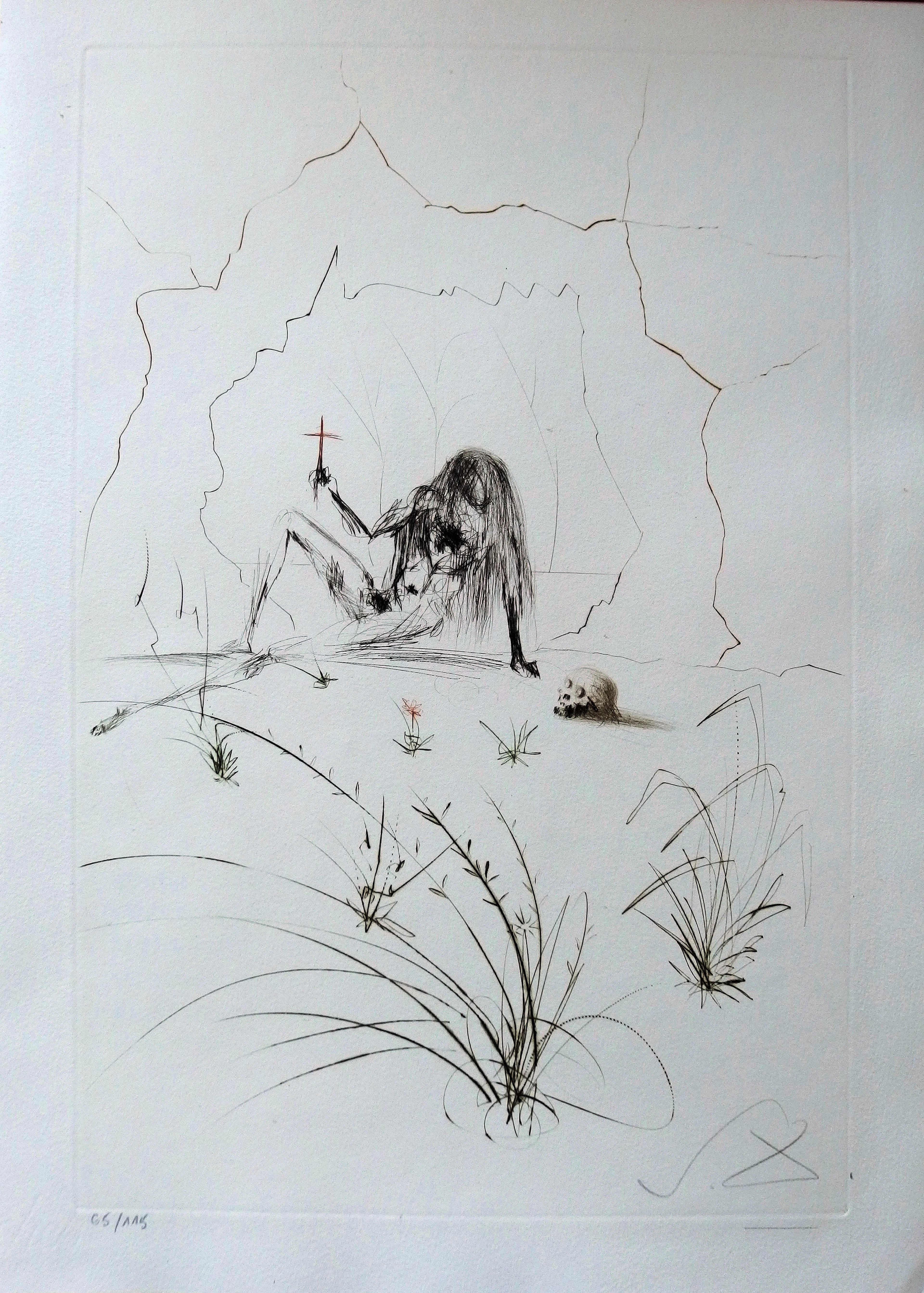Salvador DALI : Frère Orgin, l’hermite - Gravure originale Signée