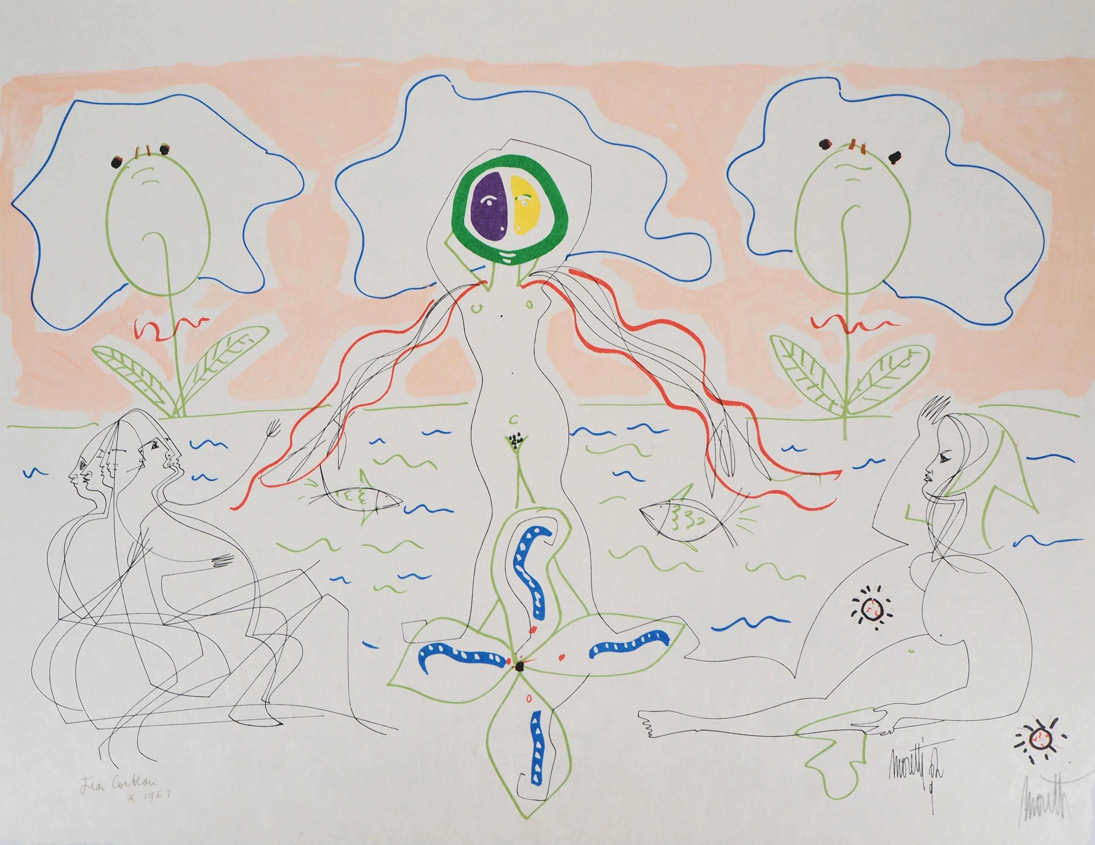 Raymond MORETTI et Jean COCTEAU : La naissance de Vénus, Lithographie