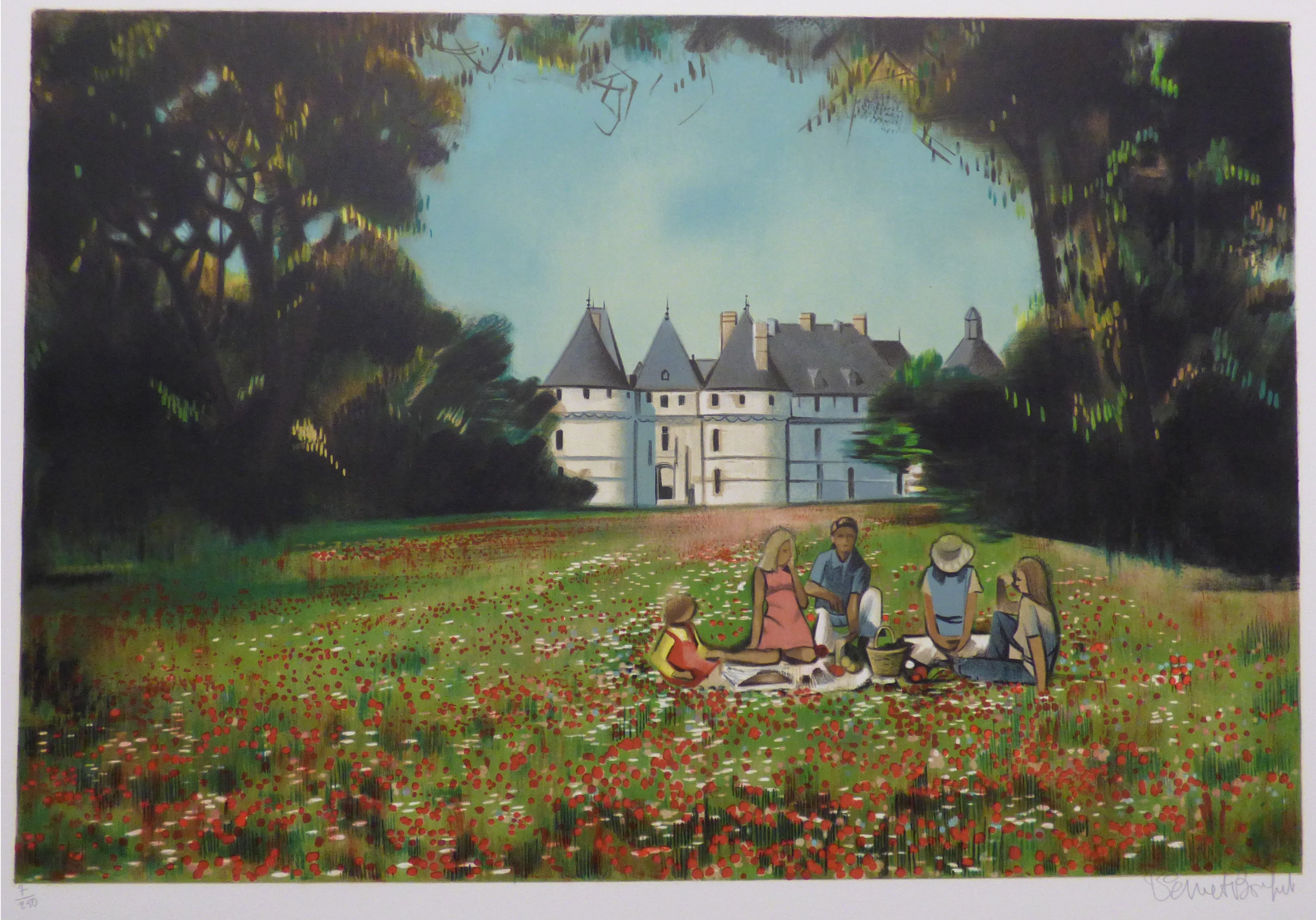 Robert VERNET BONFORT - Château de Chaumont, c. 1980 - Lithographie