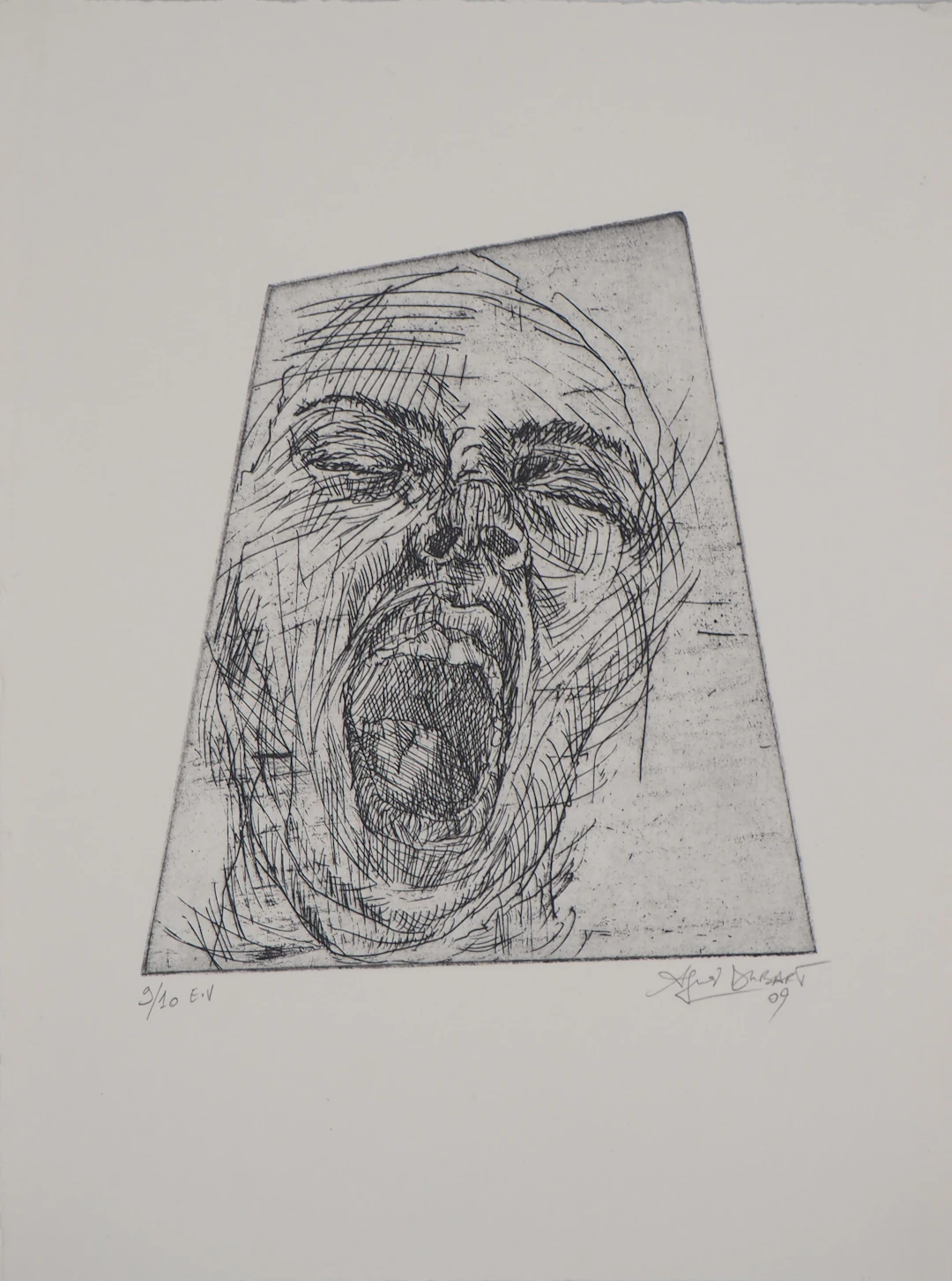 Agnès DUBART- Hommage à Munch : le Cri, 2009 - Gravure originale signée