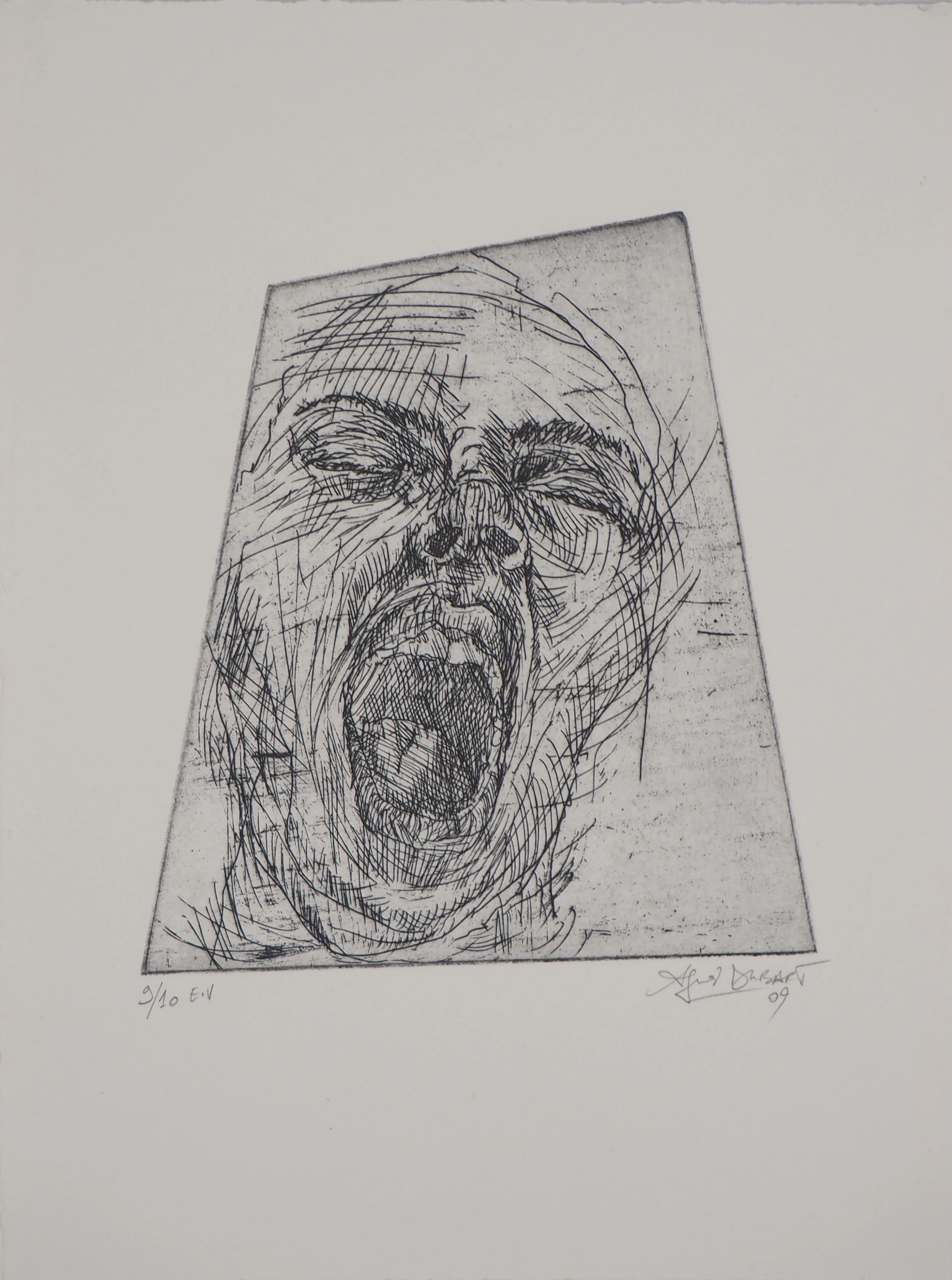 Agnès DUBART- Hommage à Munch : le Cri, 2009 - Gravure originale signée