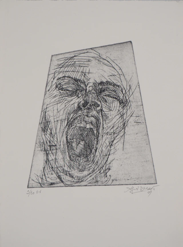 Agnès DUBART- Hommage à Munch : le Cri, 2009 - Gravure originale signée