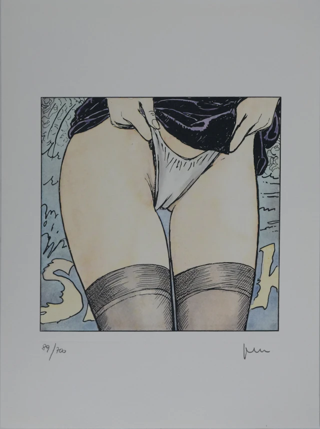 Milo MANARA : Sous la soie, Lithographie originale signée