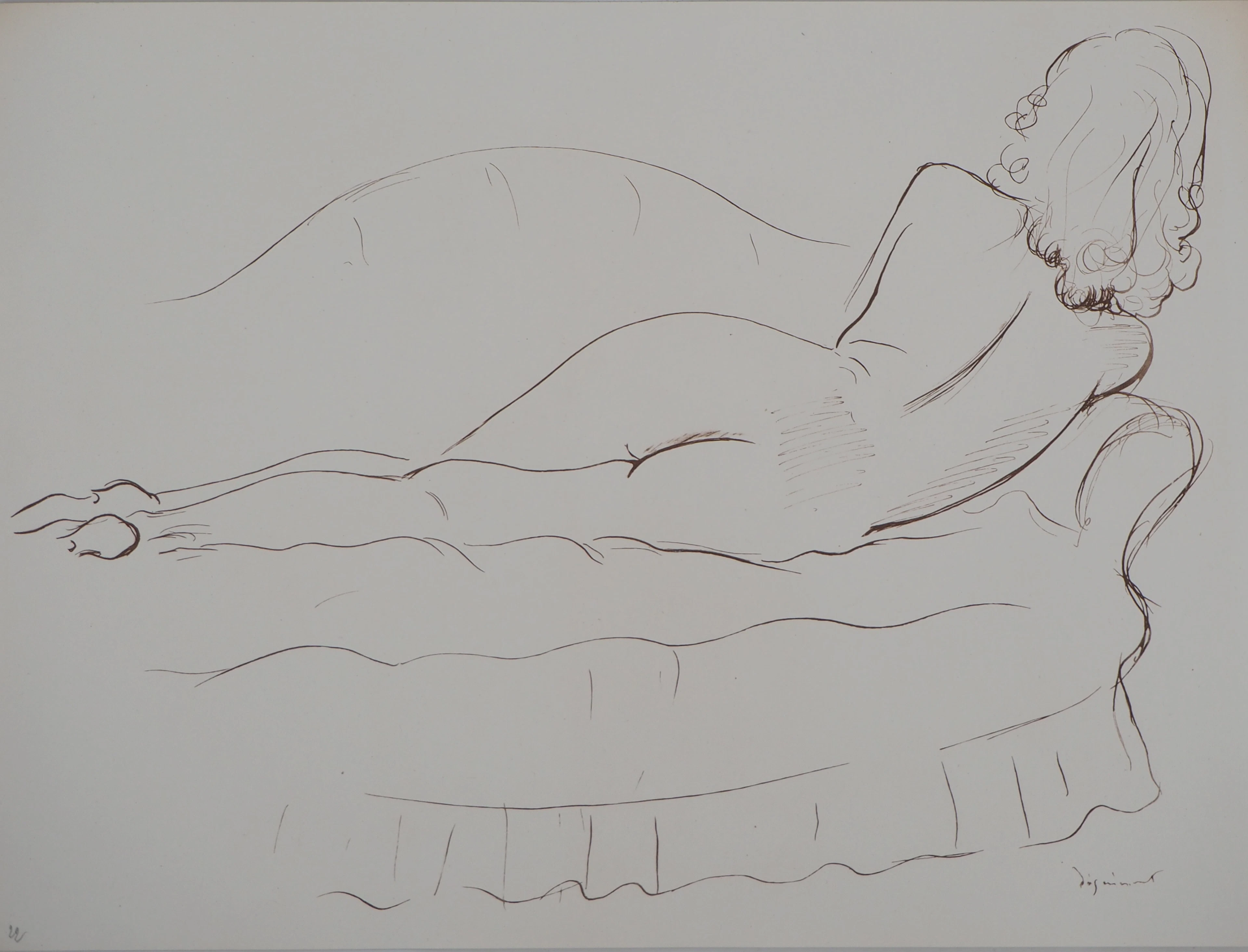André DIGNIMONT - Nu de dos, 1946 - Lithographie originale signée