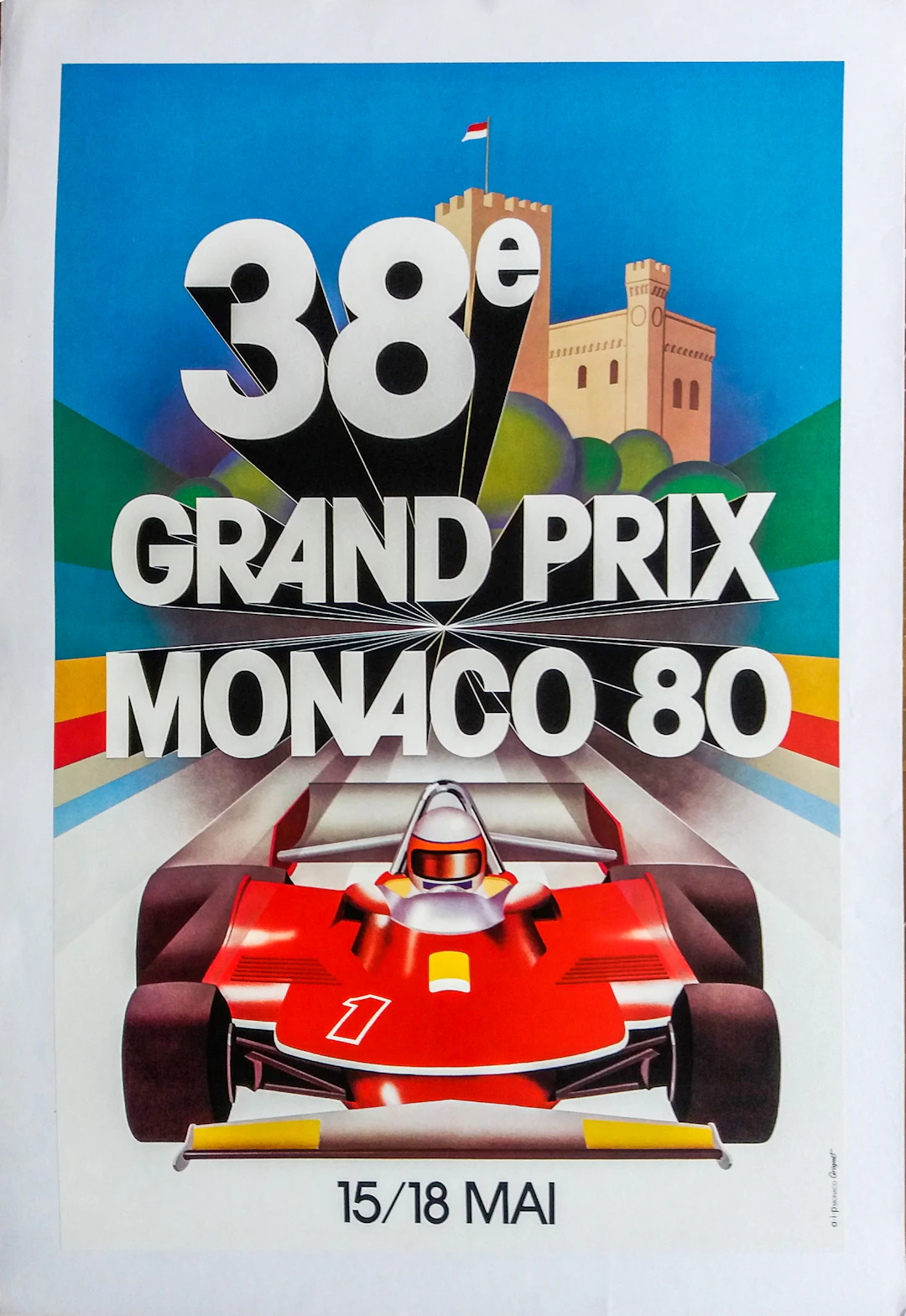 Affiche d’époque "38ème Grand Prix Monaco"