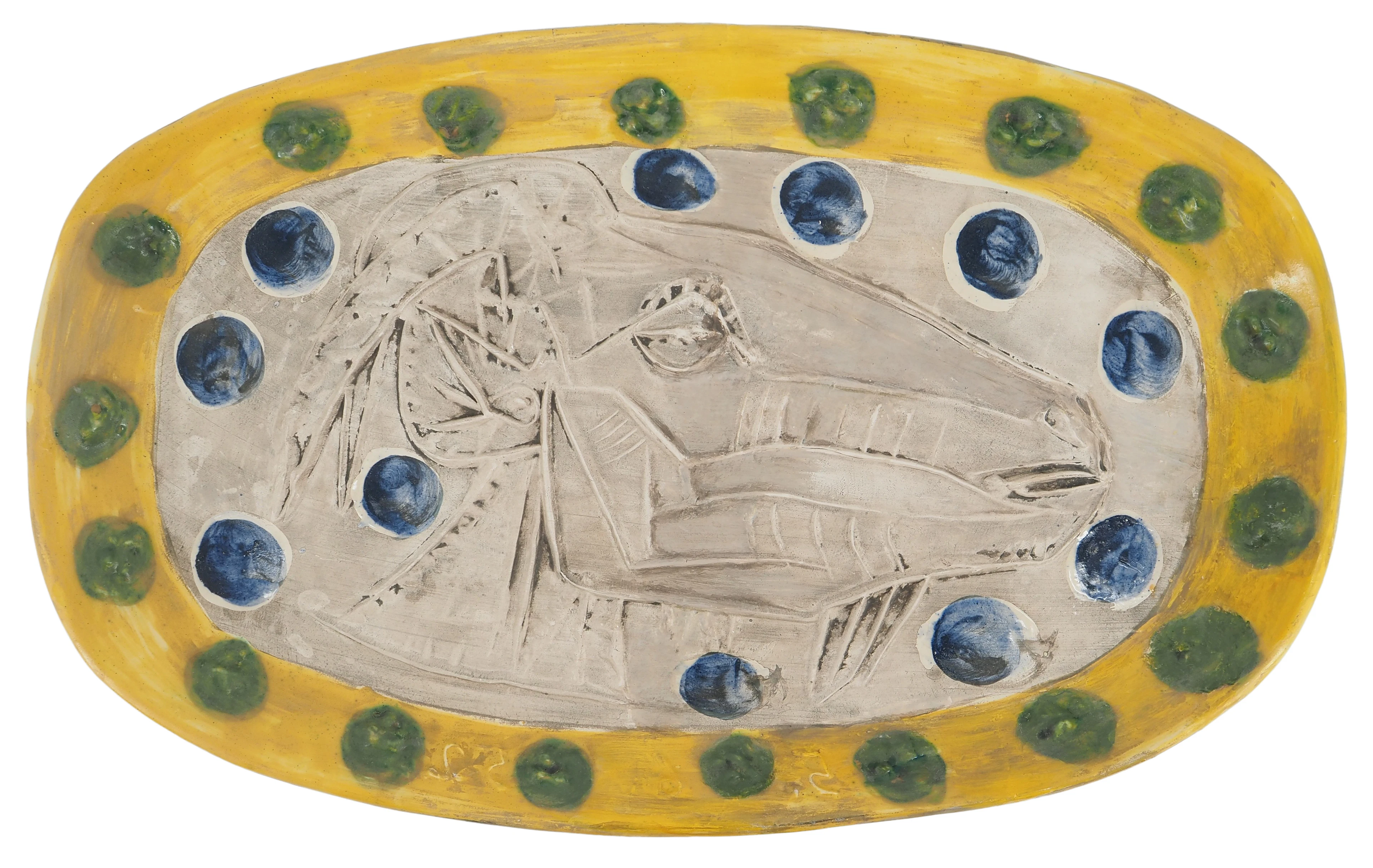 Pablo PICASSO : Tête de chèvre de profil, 1952 Céramique originale MADOURA