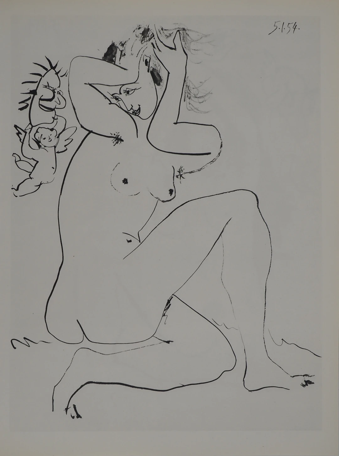 Pablo PICASSO : Comédie Humaine, L'ange démasqué et la jeune femme