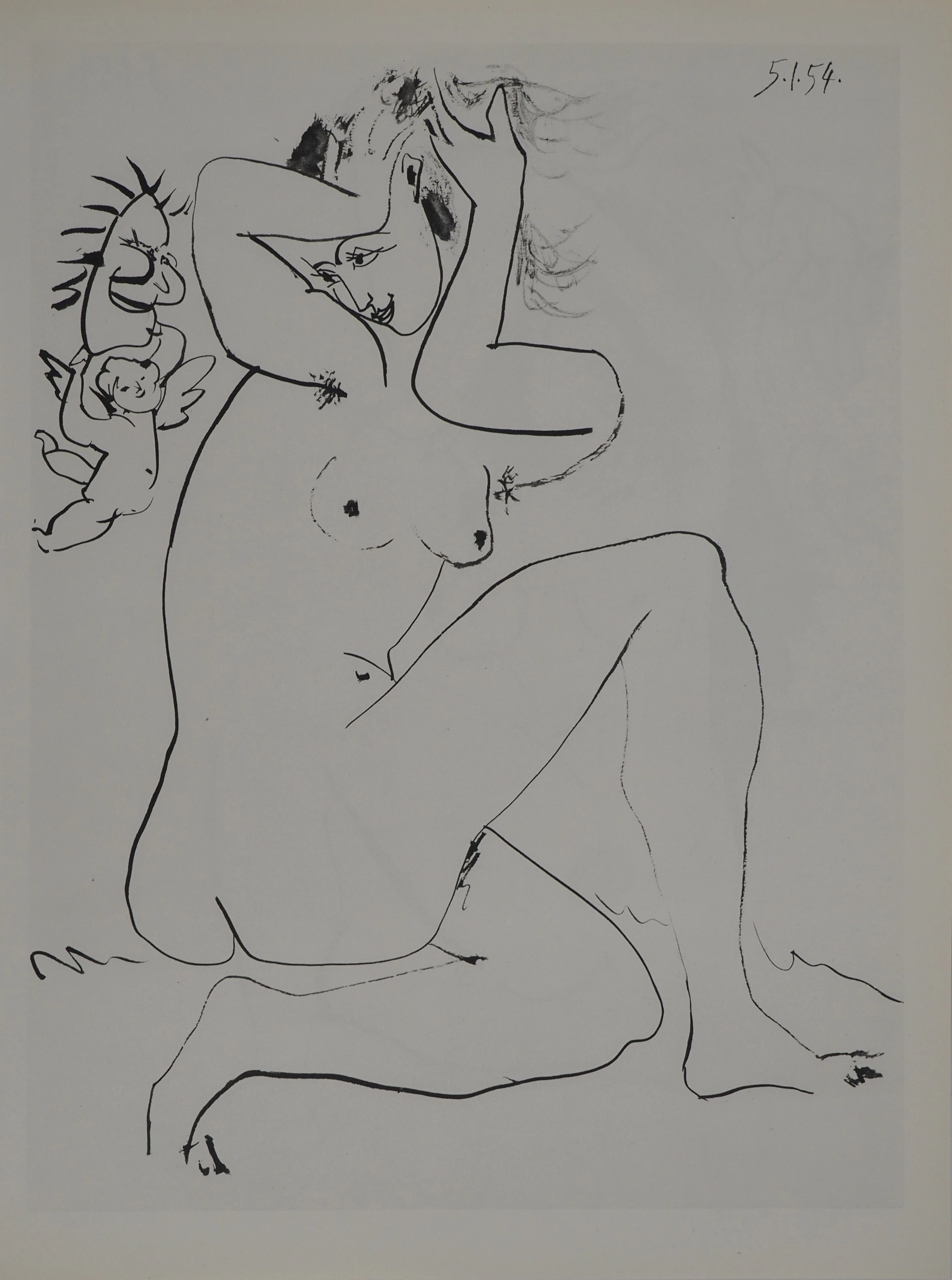 Pablo PICASSO : Comédie Humaine, L'ange démasqué et la jeune femme