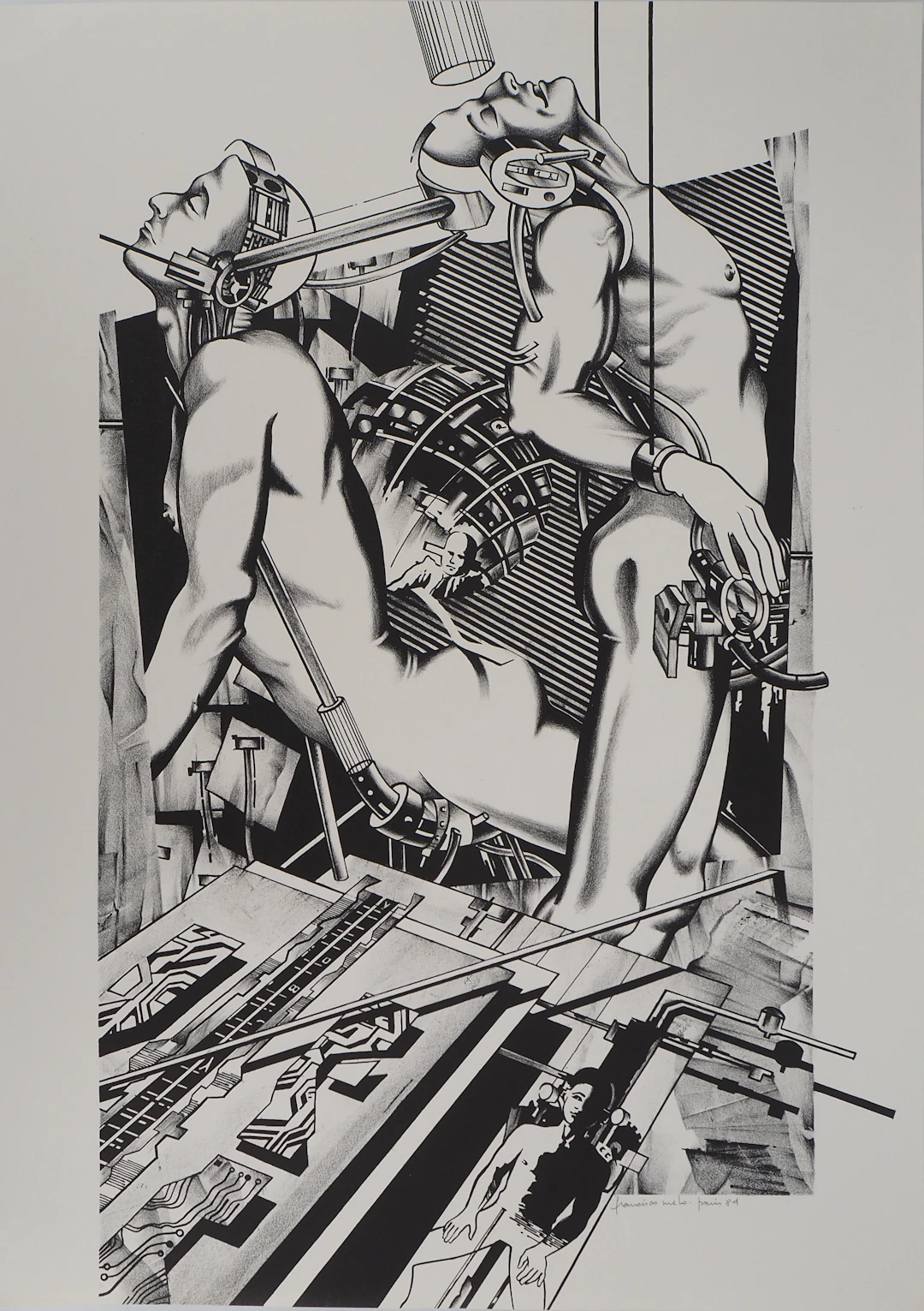 Francisco MELO : Couple de Cyborgs - Lithographie originale signée