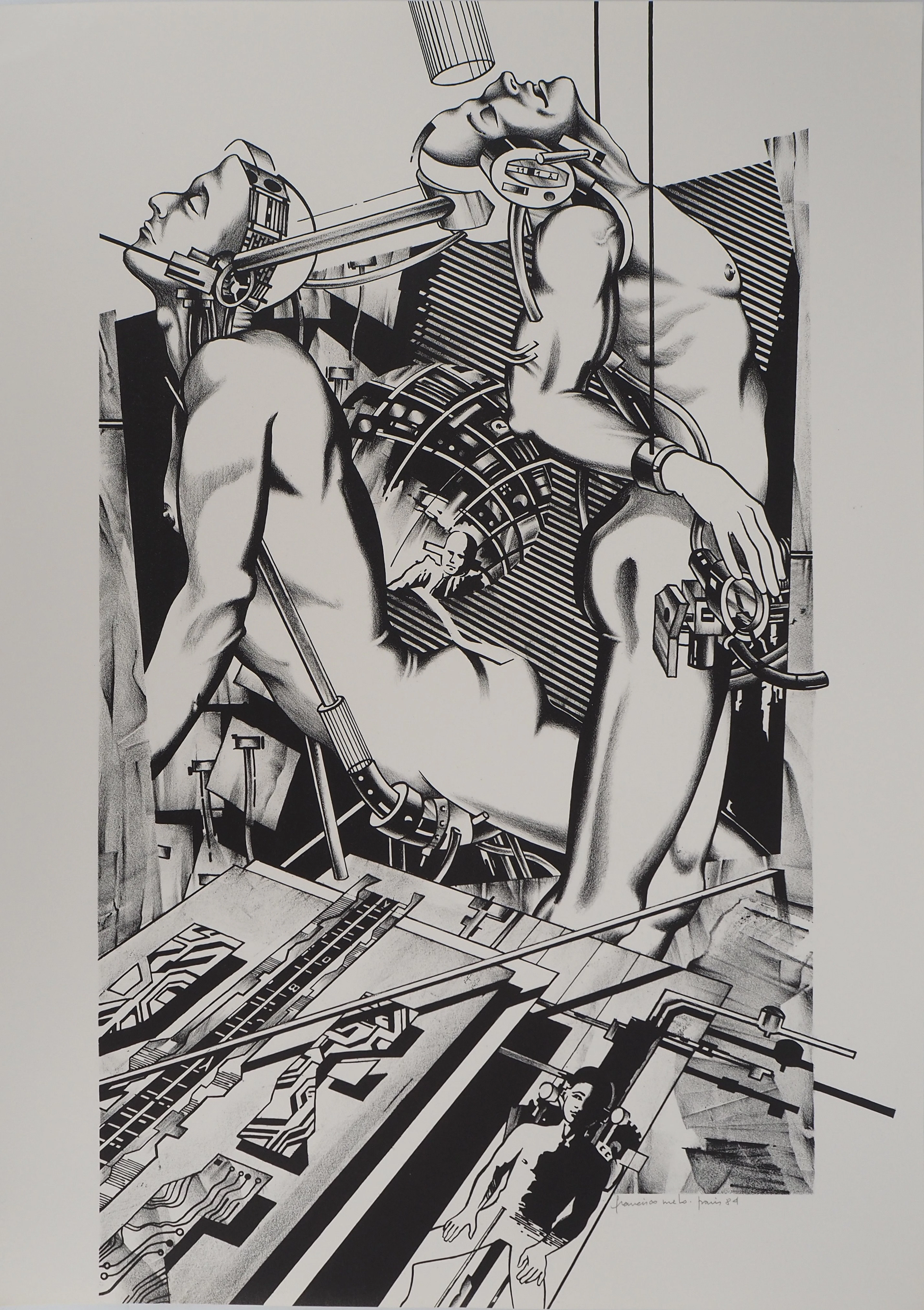 Francisco MELO : Couple de Cyborgs - Lithographie originale signée