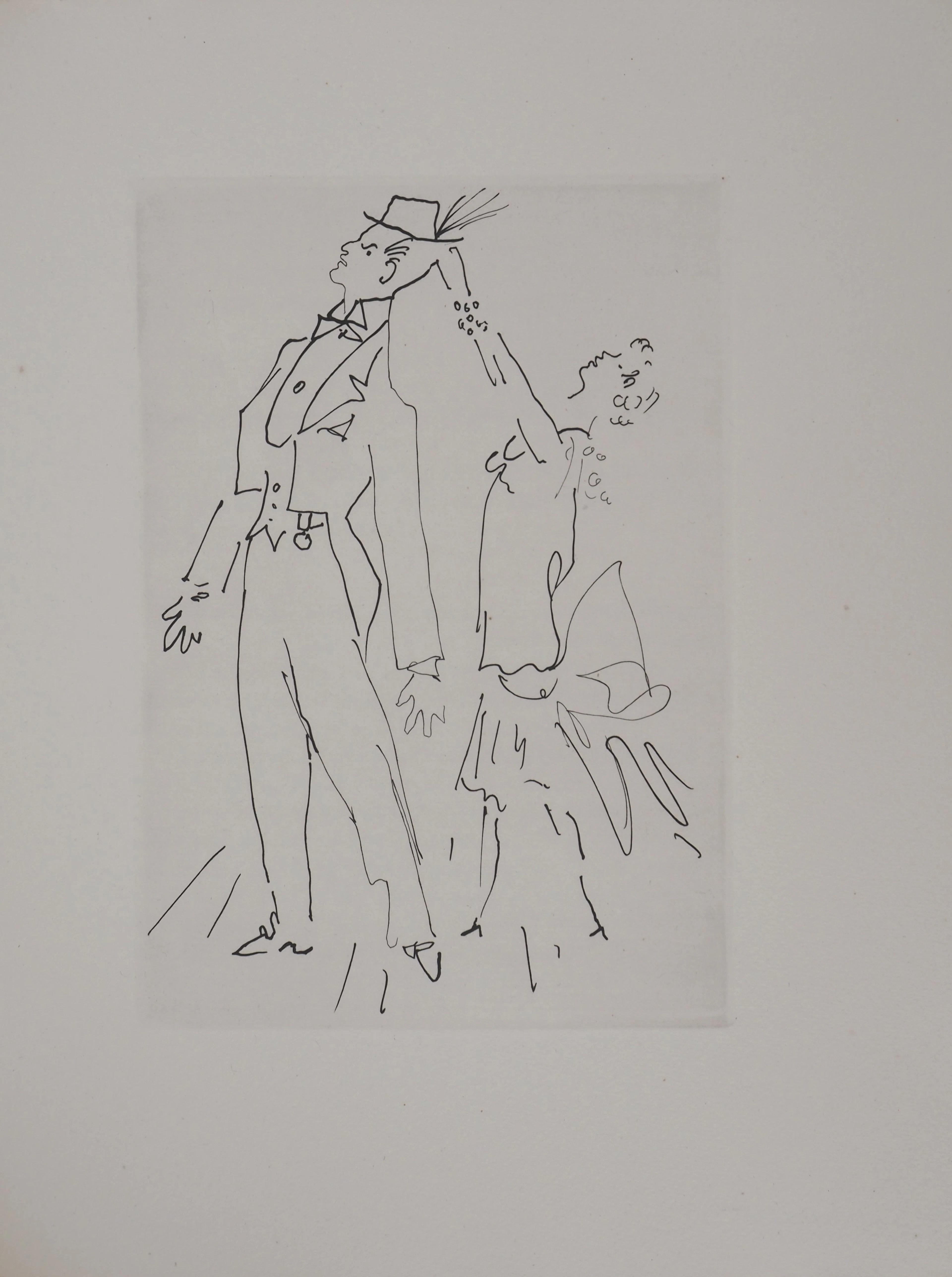 Jean COCTEAU : Le bal du comte d'Orgel, La modiste, gravure originale