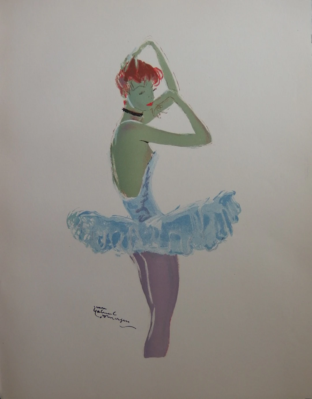 Jean-Gabriel DOMERGUE - Une danseuse, Lithographie originale signée