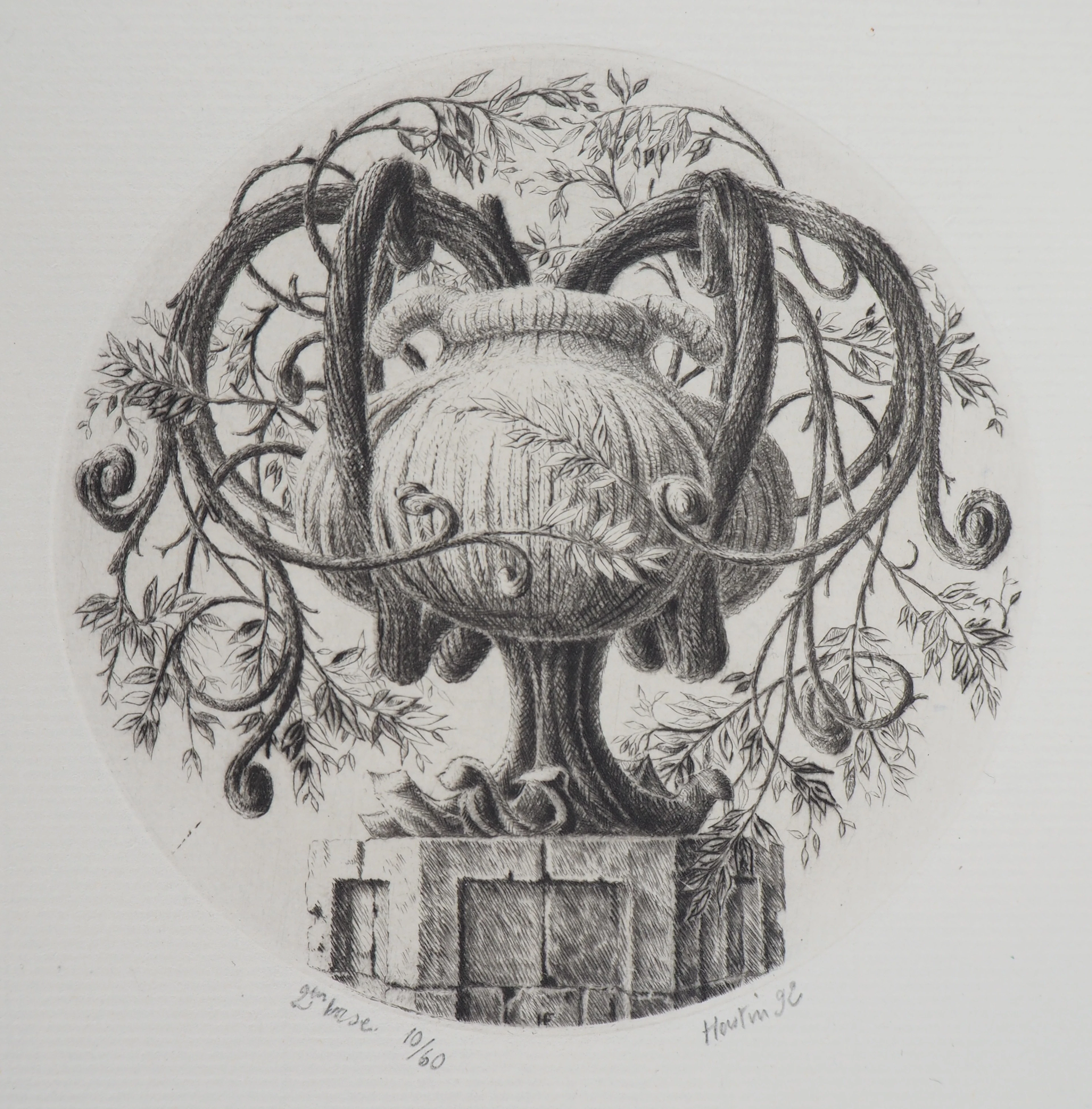 François HOUTIN : 2nd vase - Gravure Originale Signée