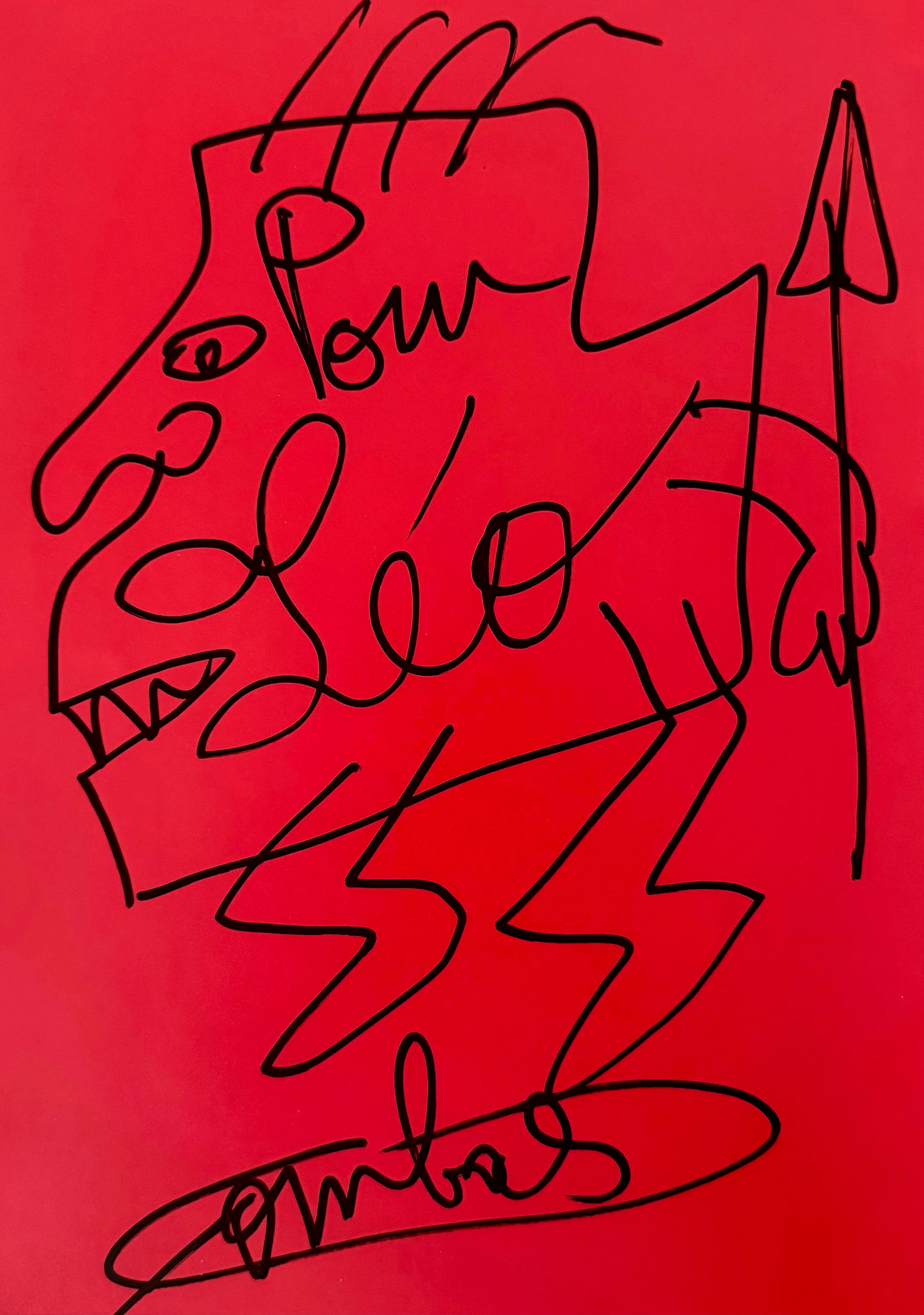 Robert Combas - Guerrier - 1999 - Dessin au feutre - Signé
