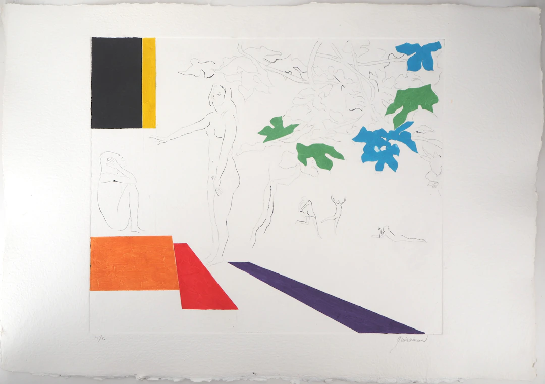 Paul GUIRAMAND : Hommage à Matisse - Gravure en carborundum signée et numérotée
