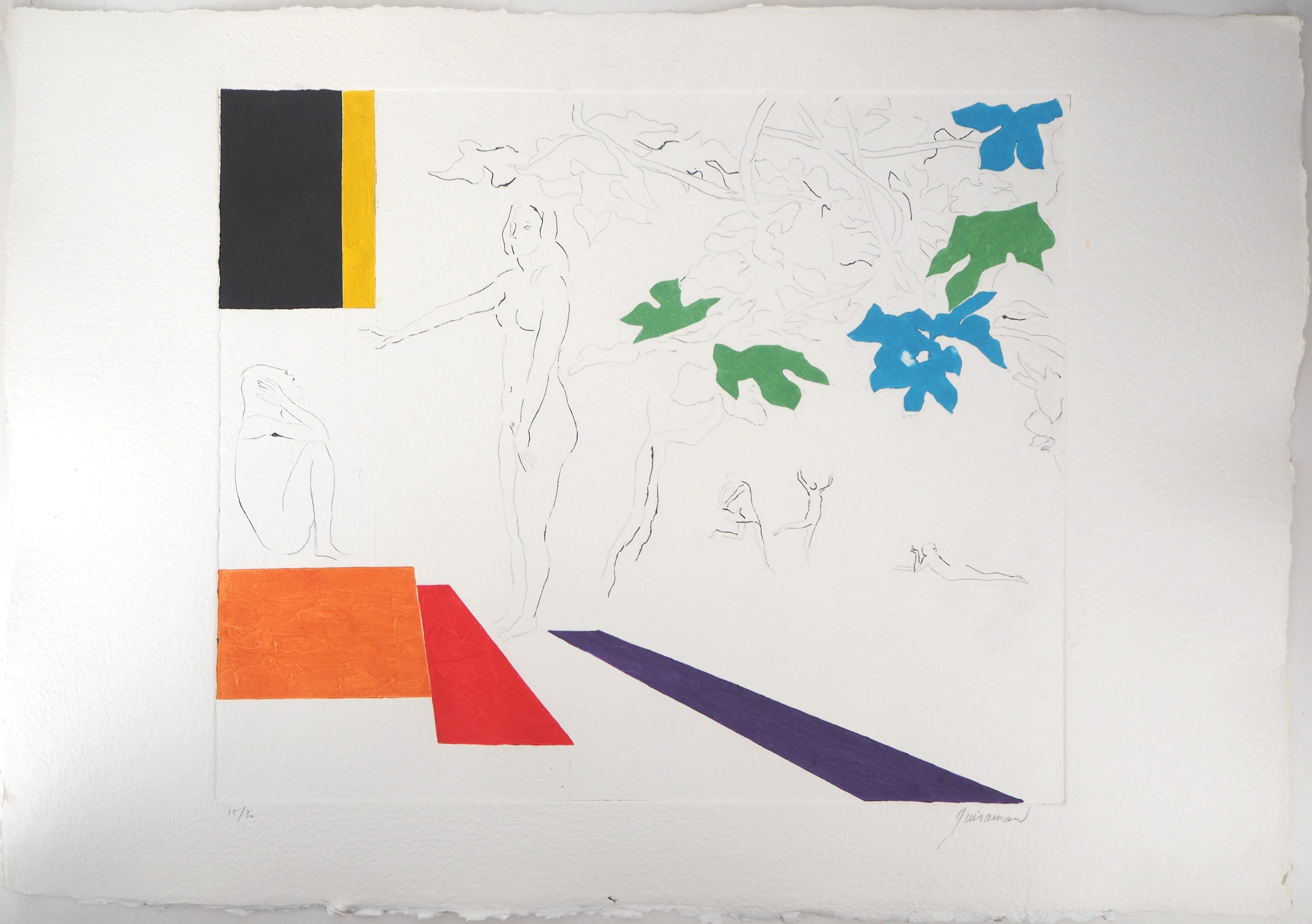 Paul GUIRAMAND : Hommage à Matisse - Gravure en carborundum signée et numérotée