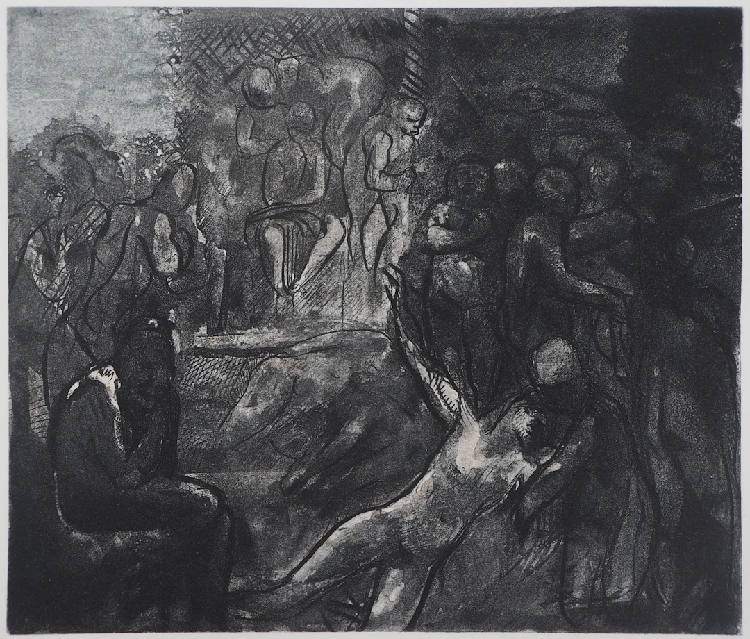 Auguste RODIN : Minos sur son trône, Gravure