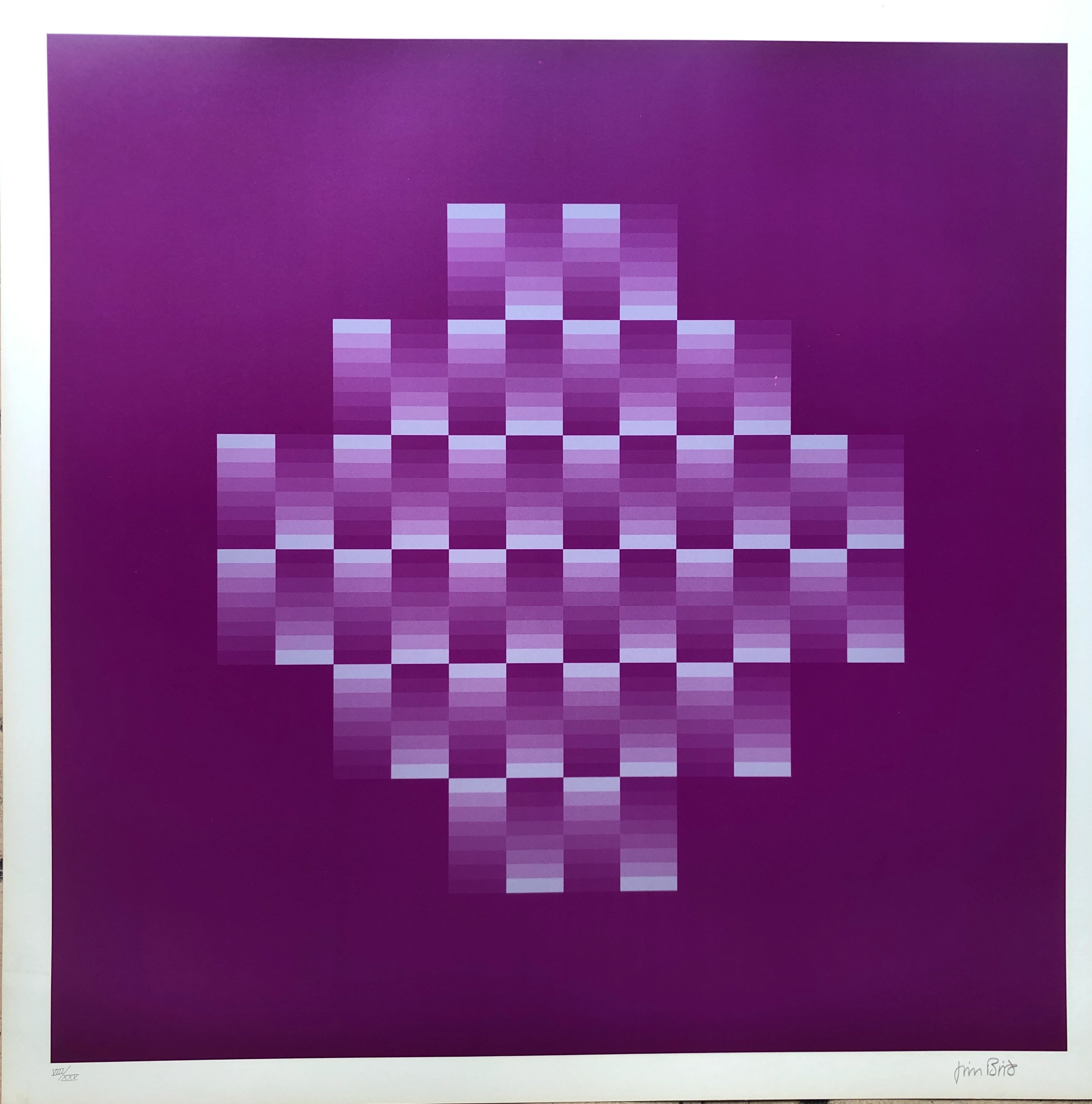 Jim BIRD - Tribute to Vasarely, 1972 - Photolithographie sur papier