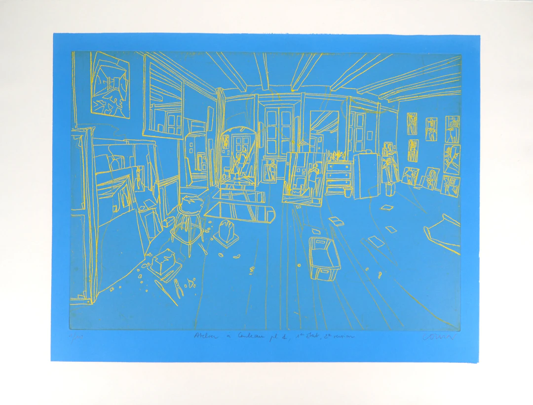 Pierre COLLIN : L’atelier- Gravure Originale Signée