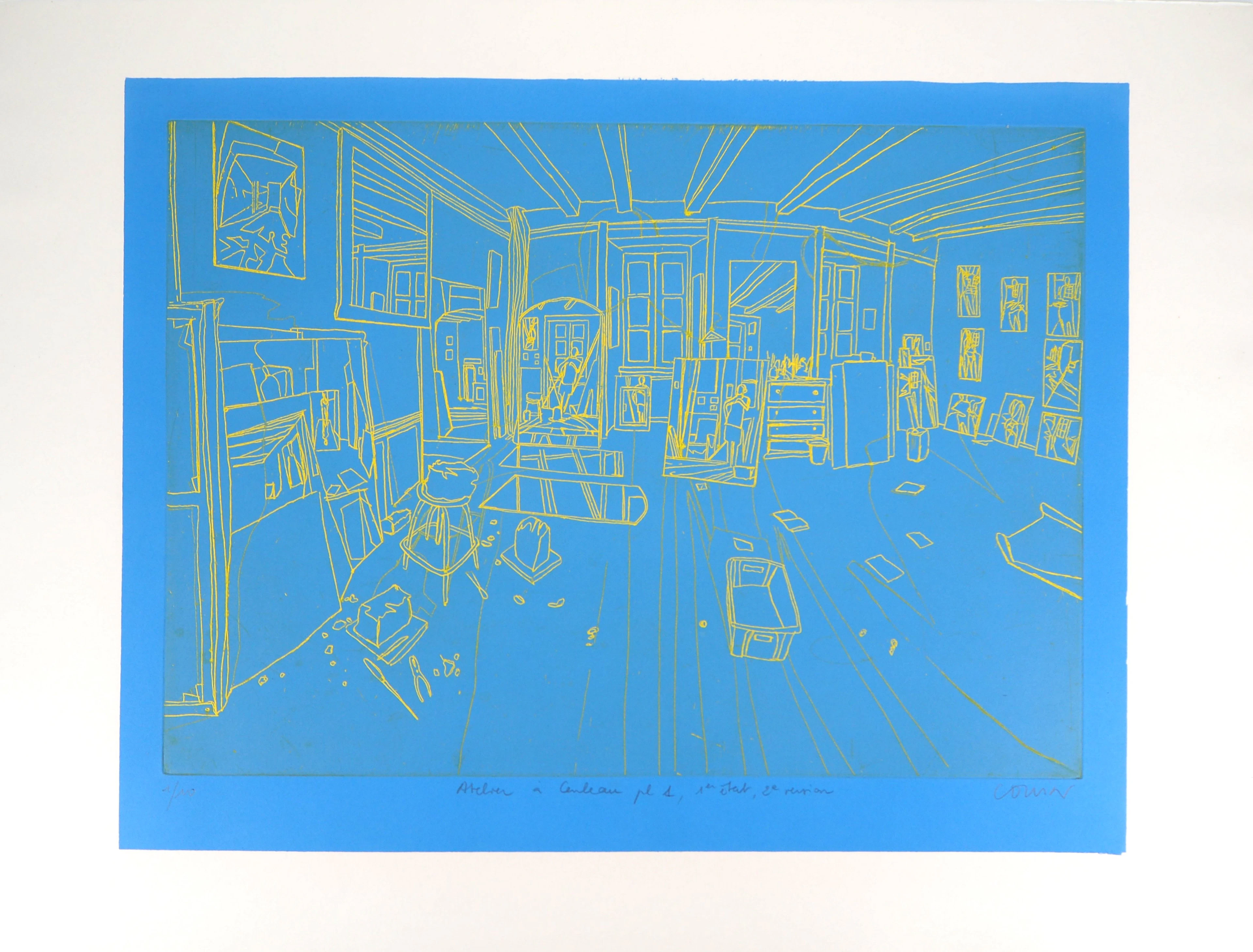 Pierre COLLIN : L’atelier- Gravure Originale Signée
