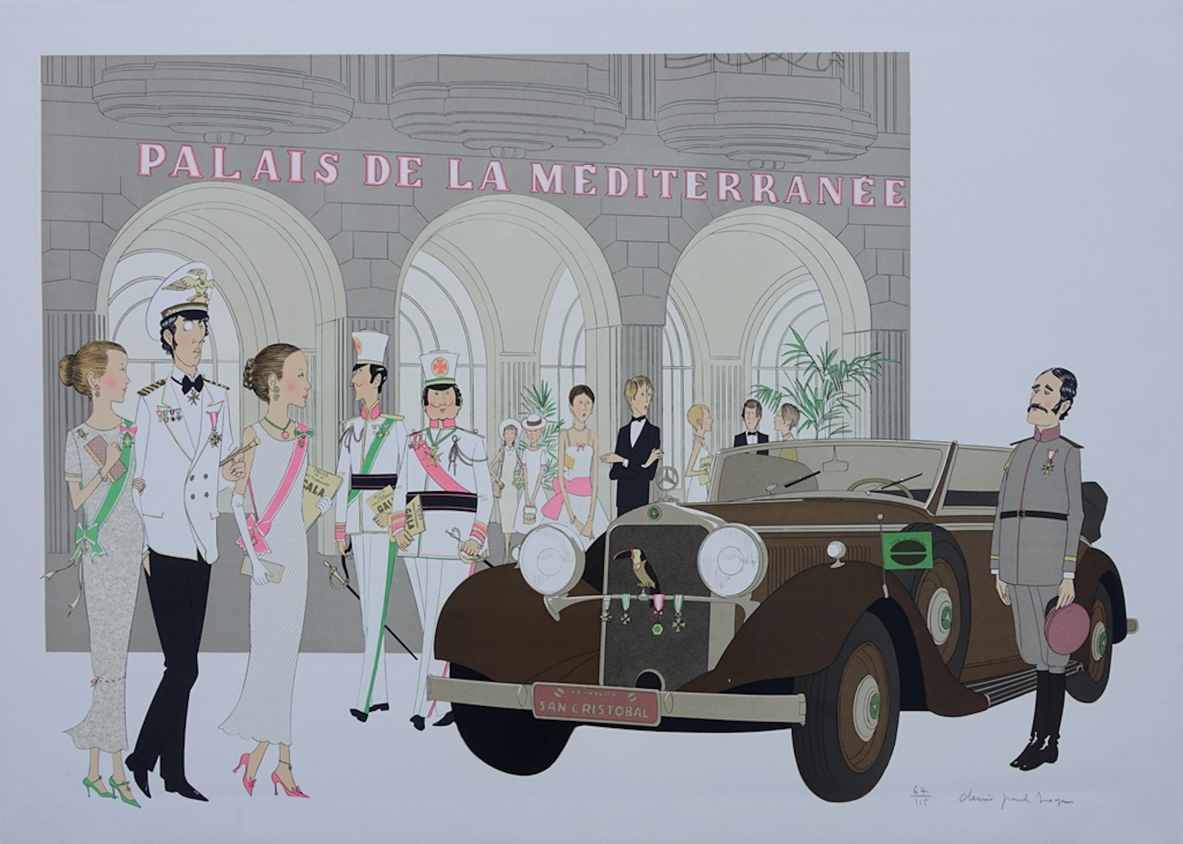 Denis-Paul NOYER : Palais de la Méditerranée - Lithographie signée