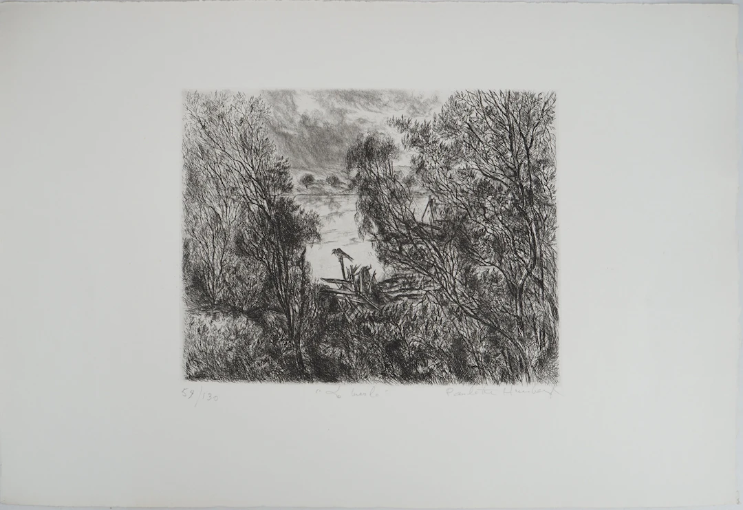Paulette HUMBERT, Le merle, 1980 - Gravure sur cuivre originale Signée