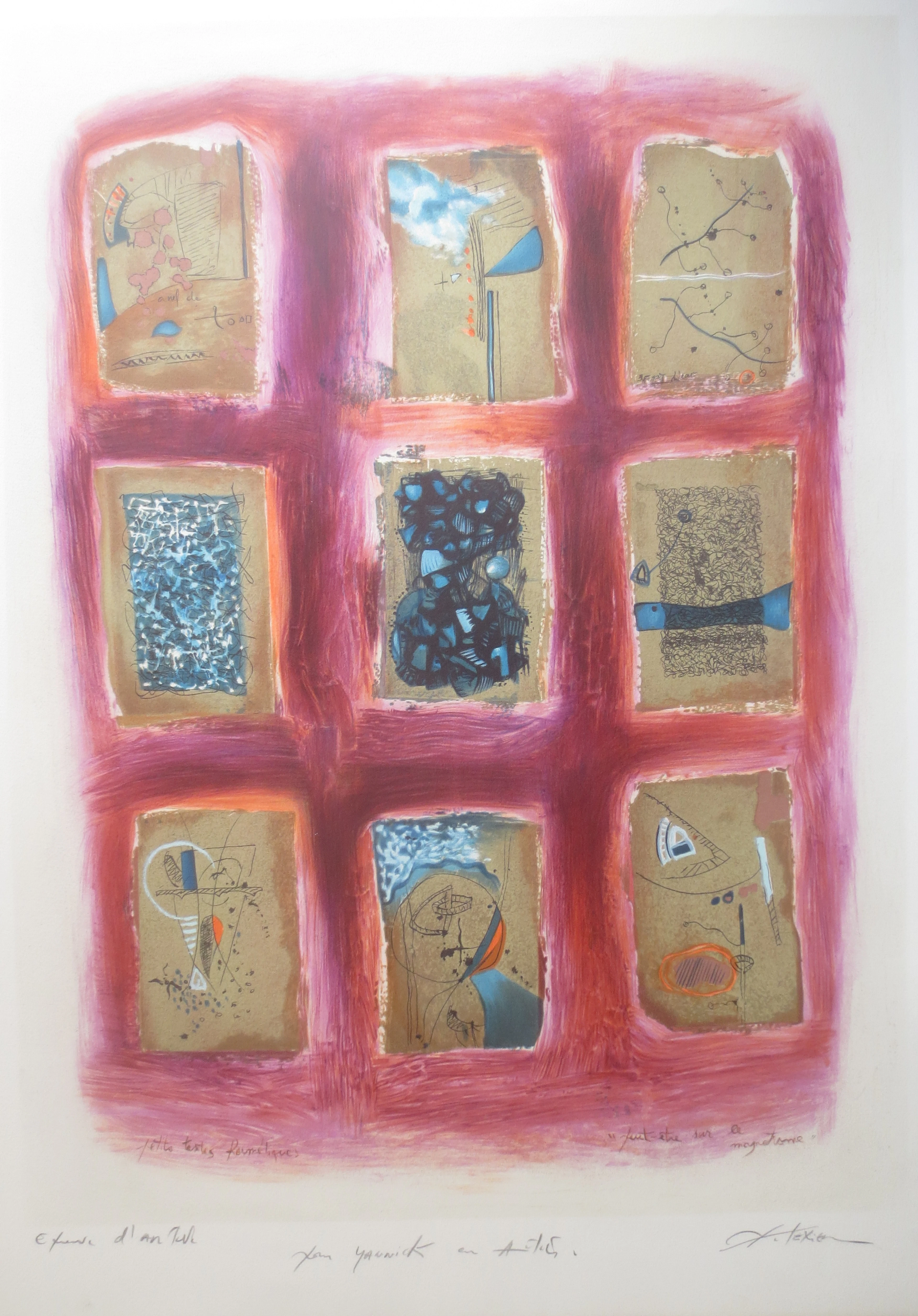 Richard TEXIER - Petits textes hermétiques - Lithographie signée au crayon