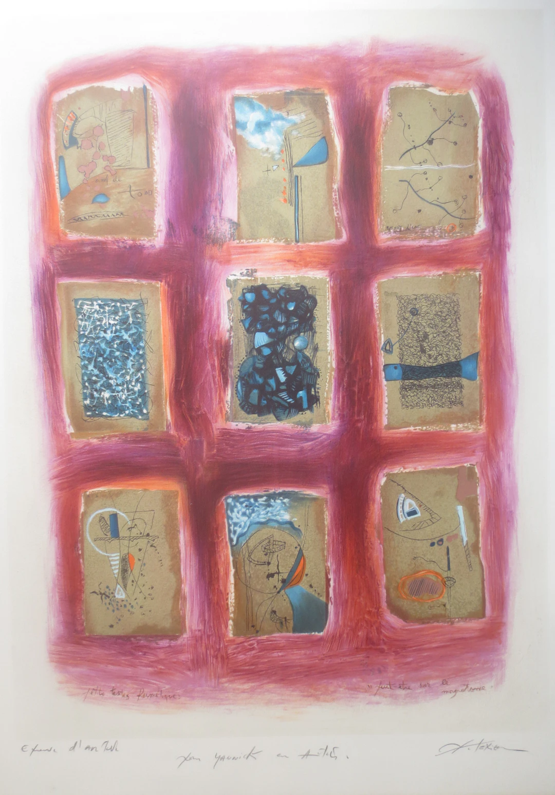 Richard TEXIER - Petits textes hermétiques - Lithographie signée au crayon
