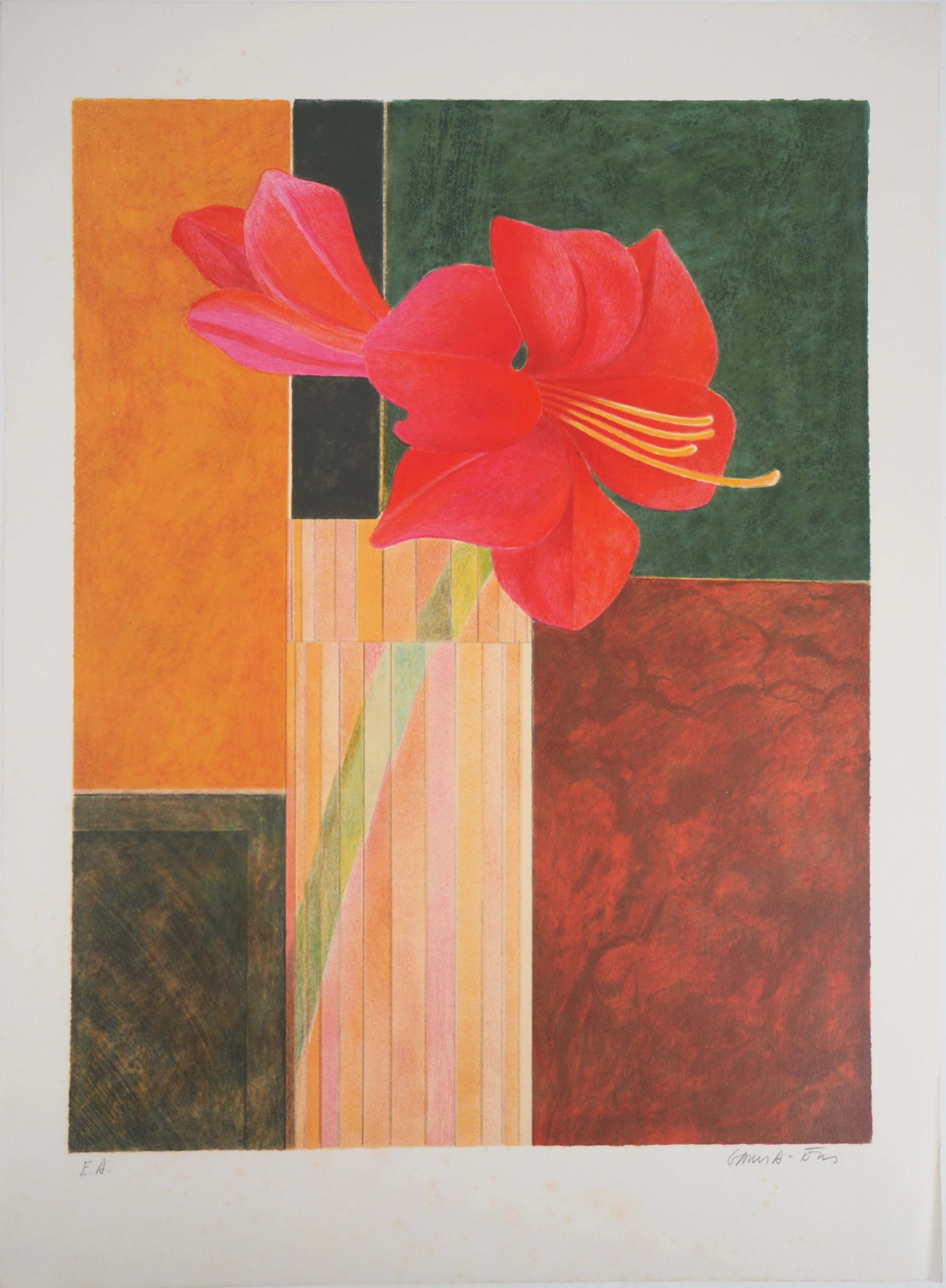 Pierre GARCIA-FONS : Amaryllis - Lithographie originale signée