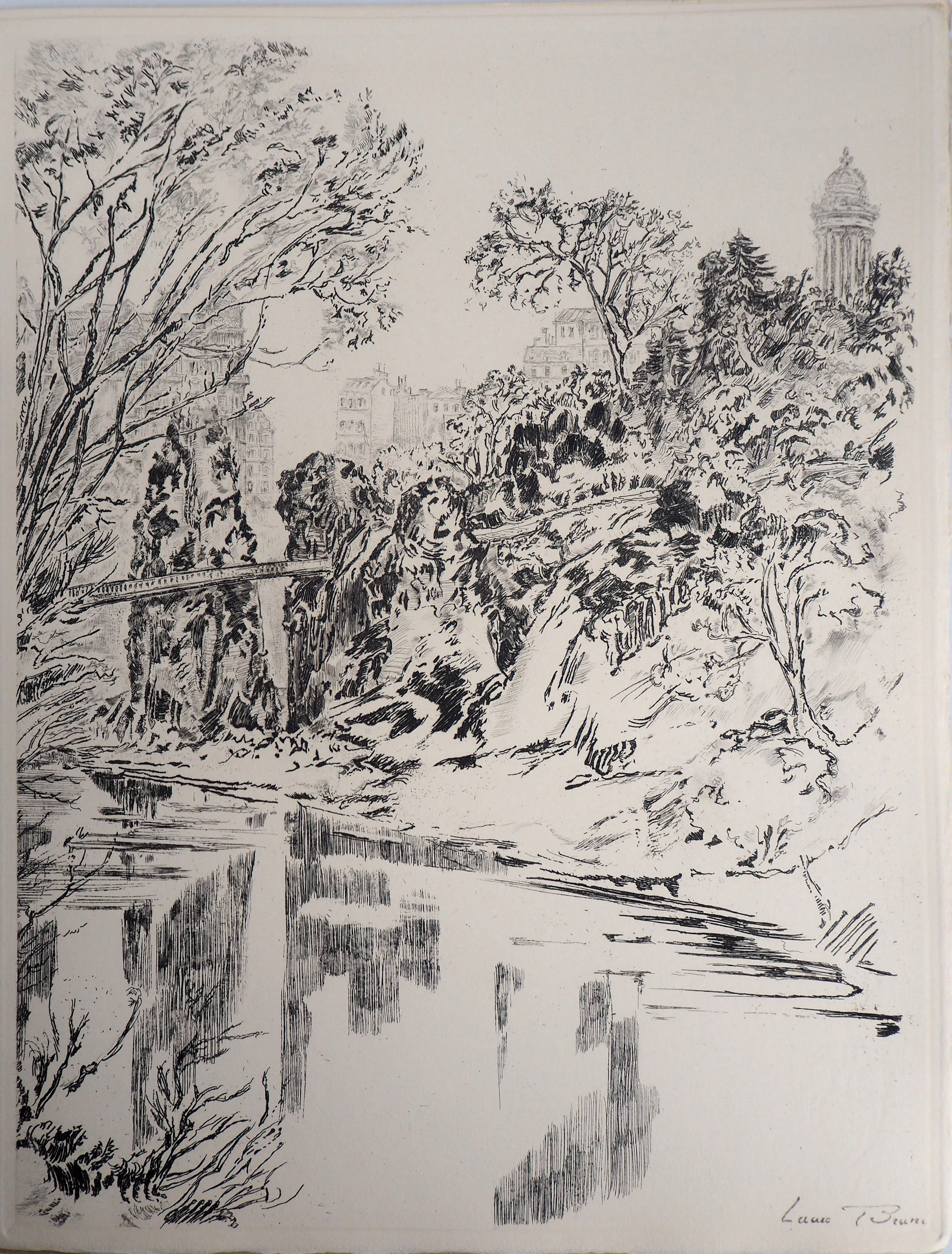 Laure BRUNI : Belleville-Ménilmontant - 1937 - Gravure Originale Signée