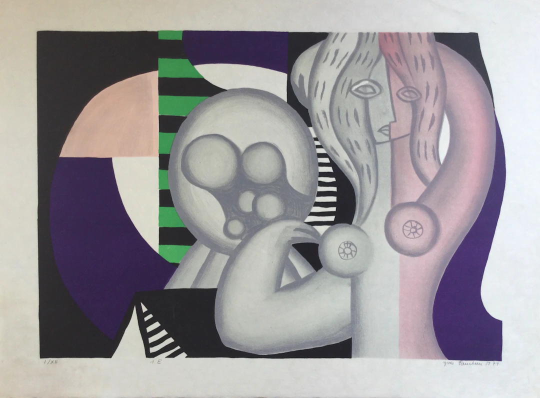 Yves FAUCHEUR - Composition, 1974 - Lithographie originale signée au crayon