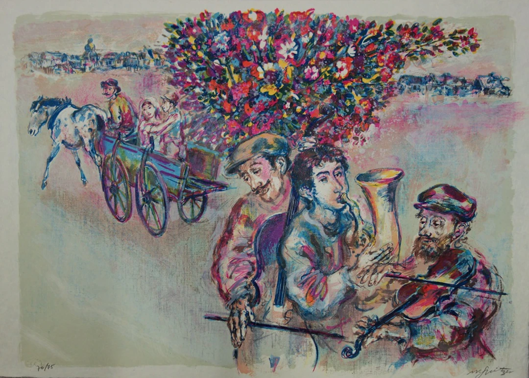 Walter SPITZER : Le Mariage Juif - Lithographie originale signée