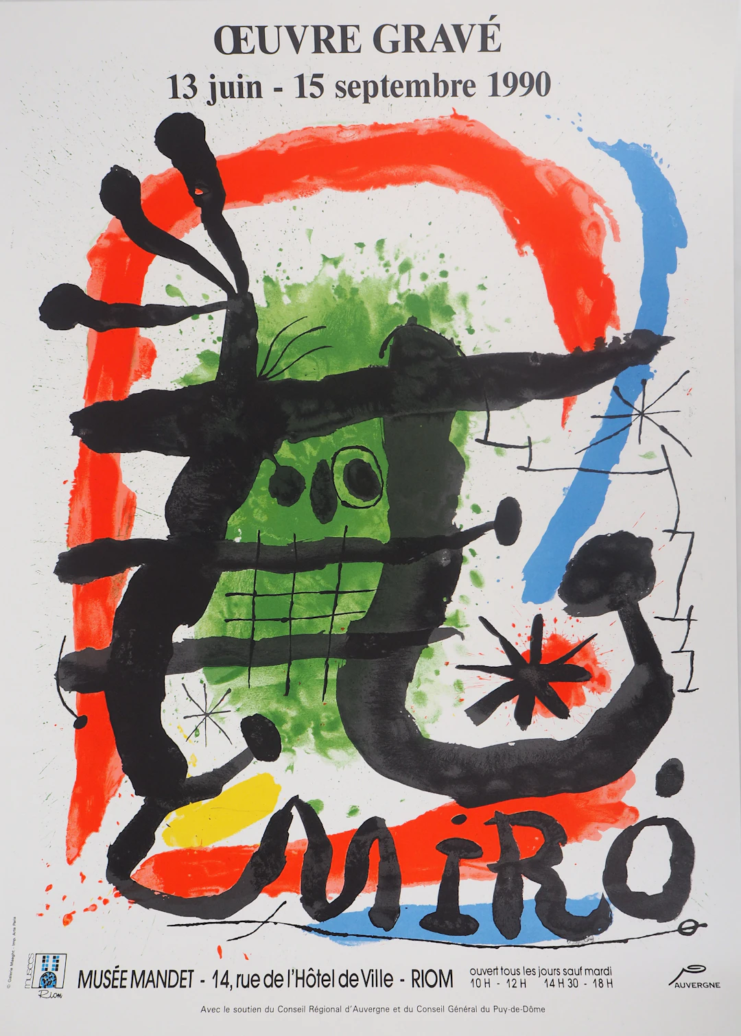 Joan MIRO - Personnage au chapeau et à l’étoile, 1990 - Affiche lithographique