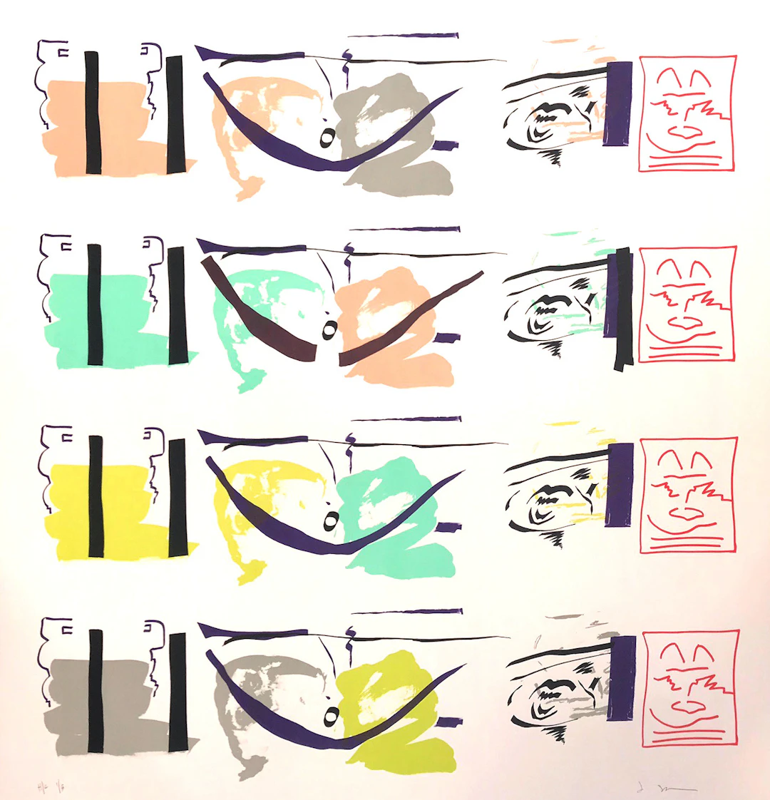 Jessica STOCKHOLDER - Aspect Syllabary : Belly, 2015 - Lithographie