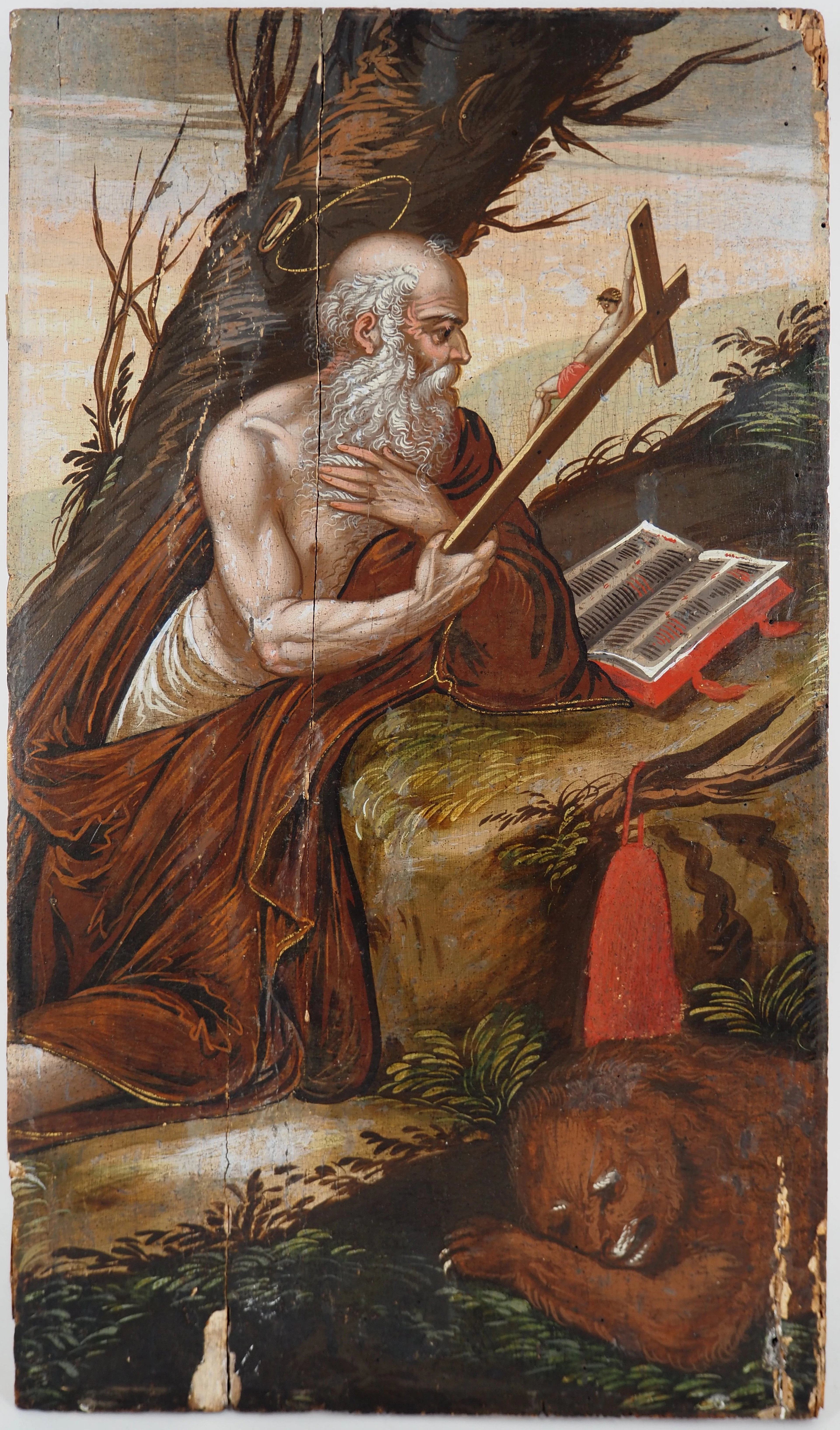 École vénitienne du XVIIème siècle : Saint Jérôme, vers 1620 - Huile
